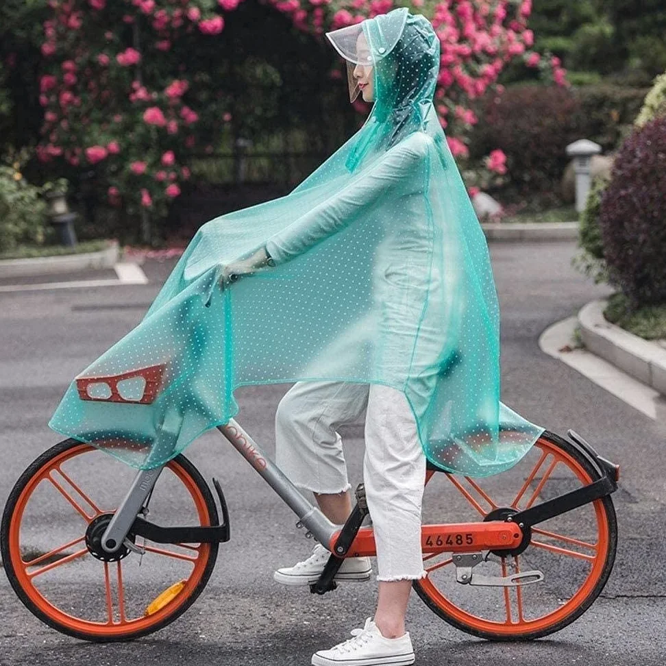 Poncho rowerowe Męskie damskie Kolarstwo Rowerowe płaszcze przeciwdeszczowe Peleryna przeciwdeszczowa Poncho Wiatroszczelny płaszcz przeciwdeszczowy z kapturem Pokrowiec na hulajnogę (zielony 3XL)