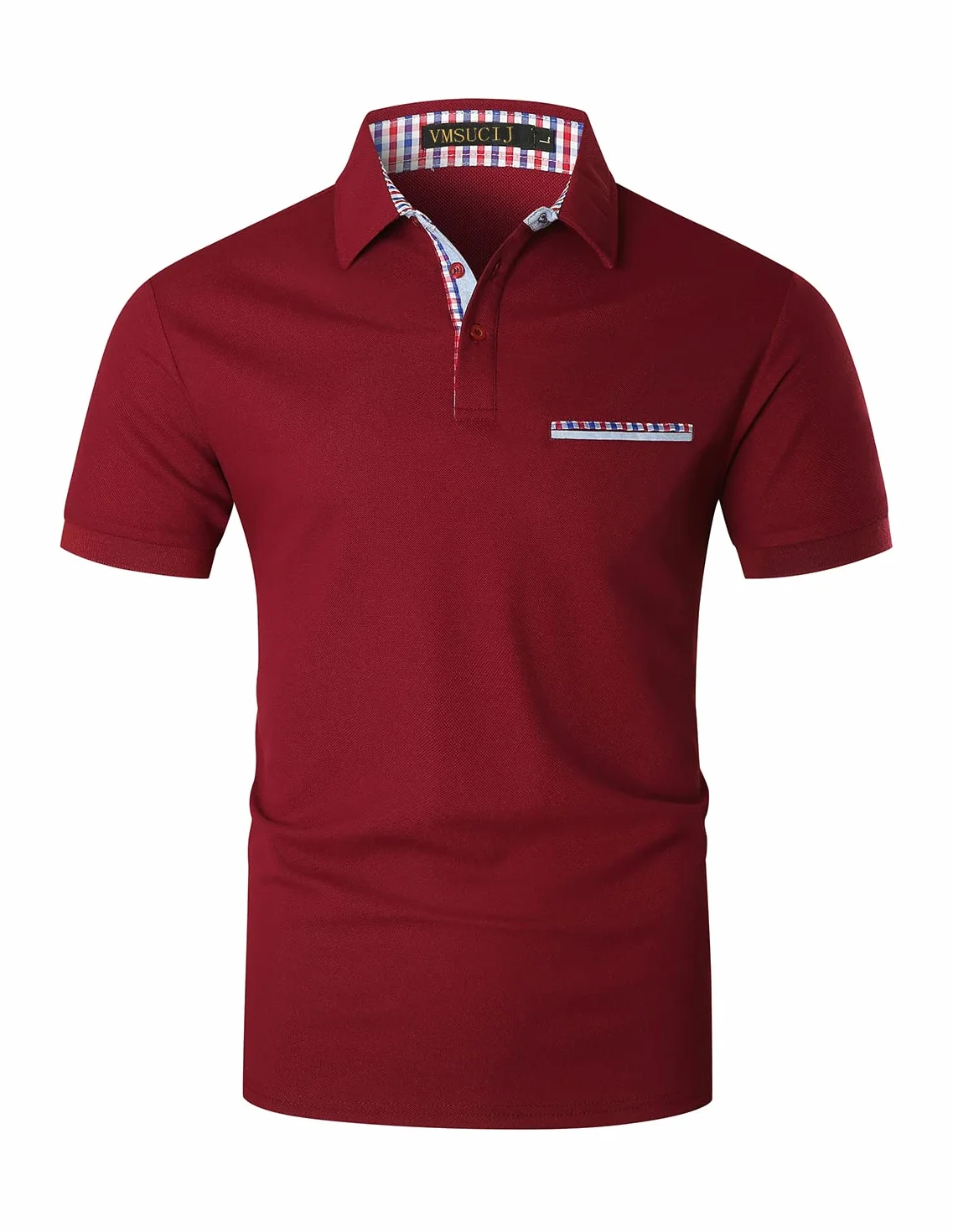 Męska koszulka polo, slim fit, lekka i oddychająca koszulka polo z krótkim rękawem, sportowa koszulka polo w kontrastowym kolorze, z kieszenią