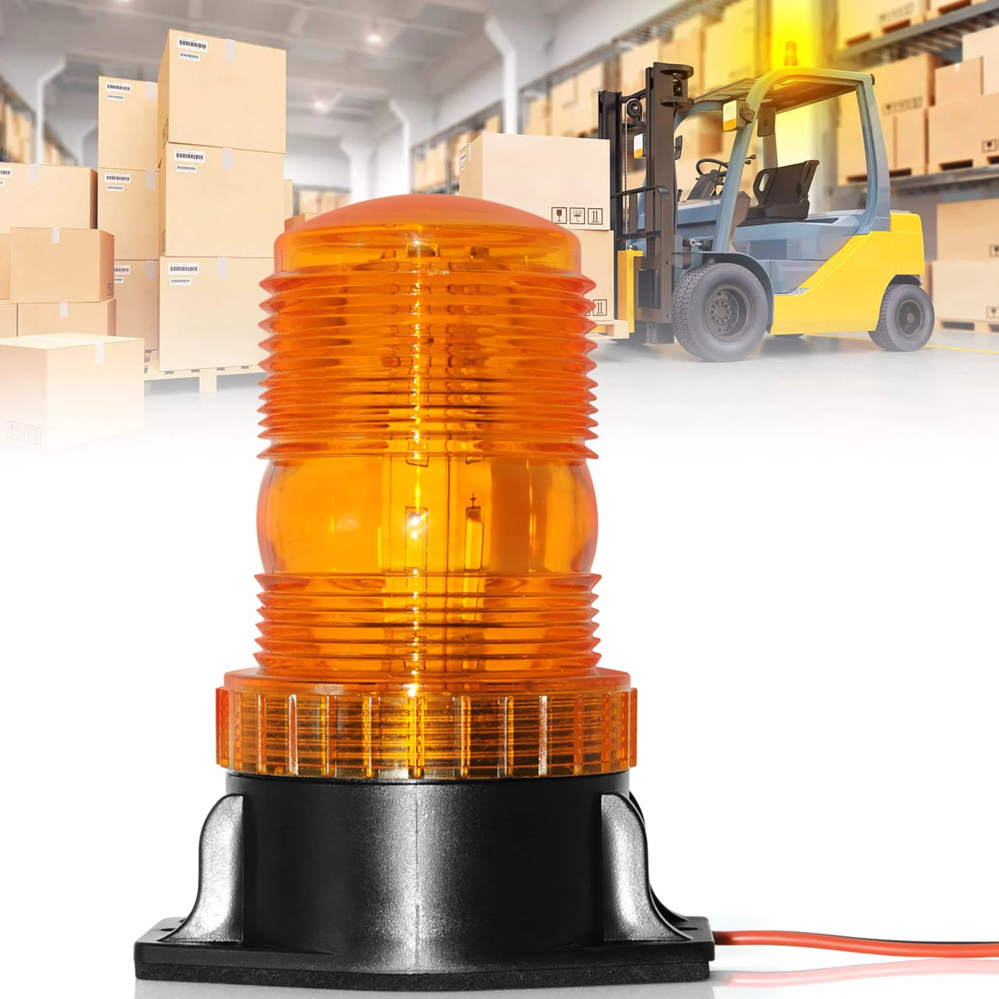 Dinfu Lampka ostrzegawcza LED pomarańczowa, 10-110 V LED do wózka widłowego, żółta, pomarańczowa lampka ostrzegawcza LED do samochodów ciężarowych, wózków widłowych, traktorów, UTV, SUV, J-eep