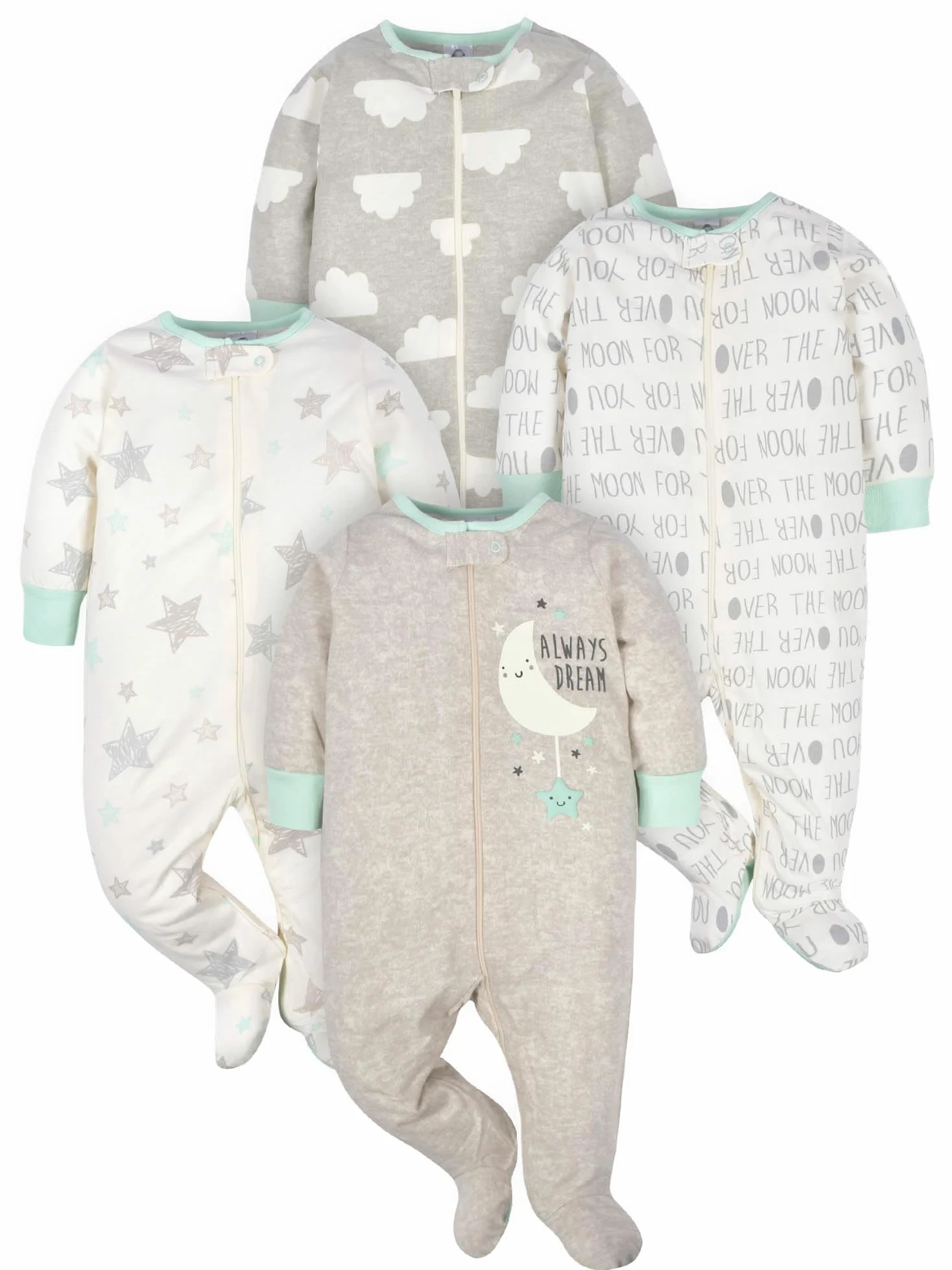 Gerber Baby Sleep 'N Play Footie Pack 4 Pack