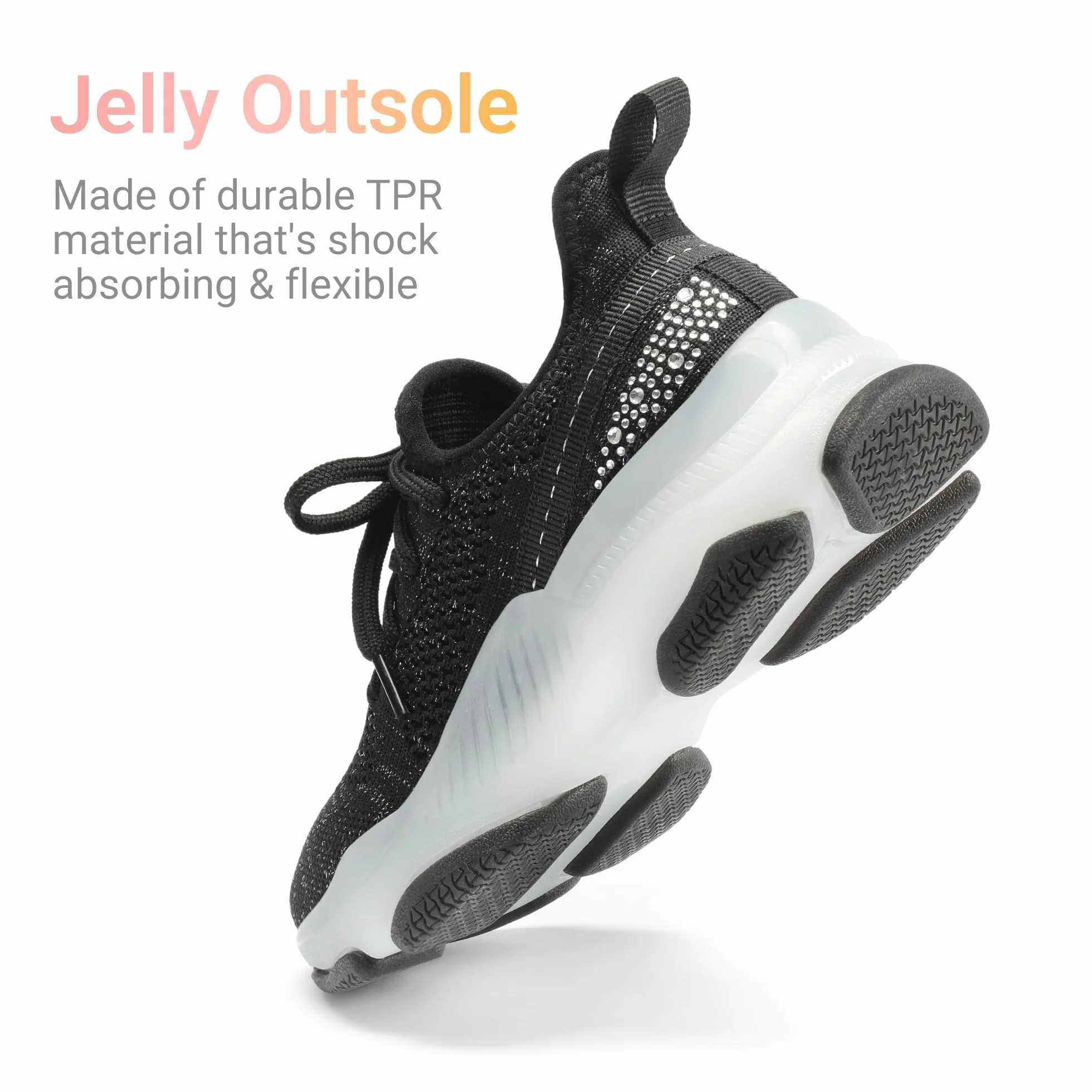 DREAM PAIRS Dziewczęce wsuwane trampki dziecięce błyszczące lekkie buty z żelową podeszwą