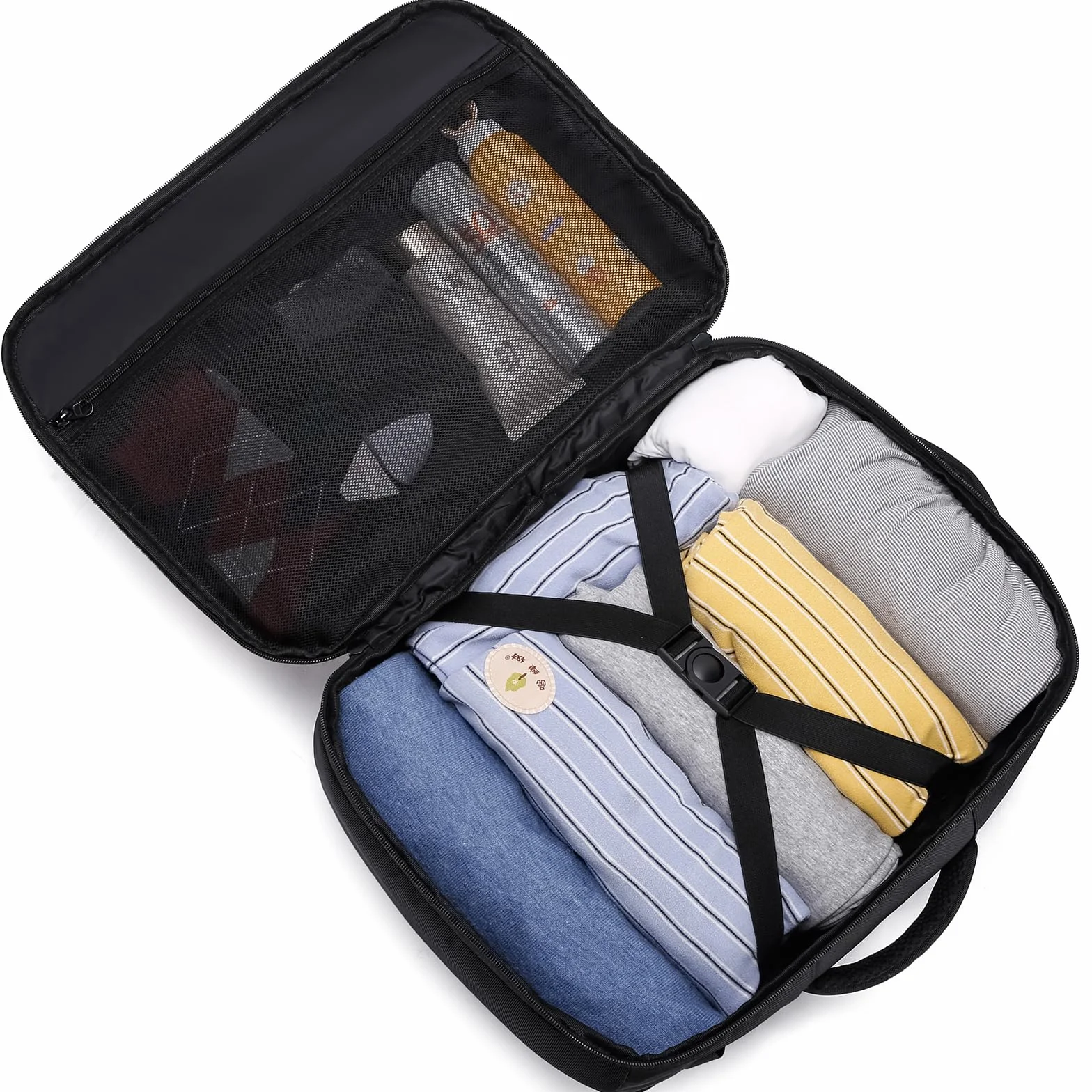Bagaż Podręczny 40x30x20, Plecak Podróżny Męski i Damski do Ryanair, Wizzair, Vueling,Eurowings,Easyjet,24L Cabin Bag Travel Backpack do Pracy, Biznesu i Podróży Bagaż Laptopa 15.6 Cali, Czarny