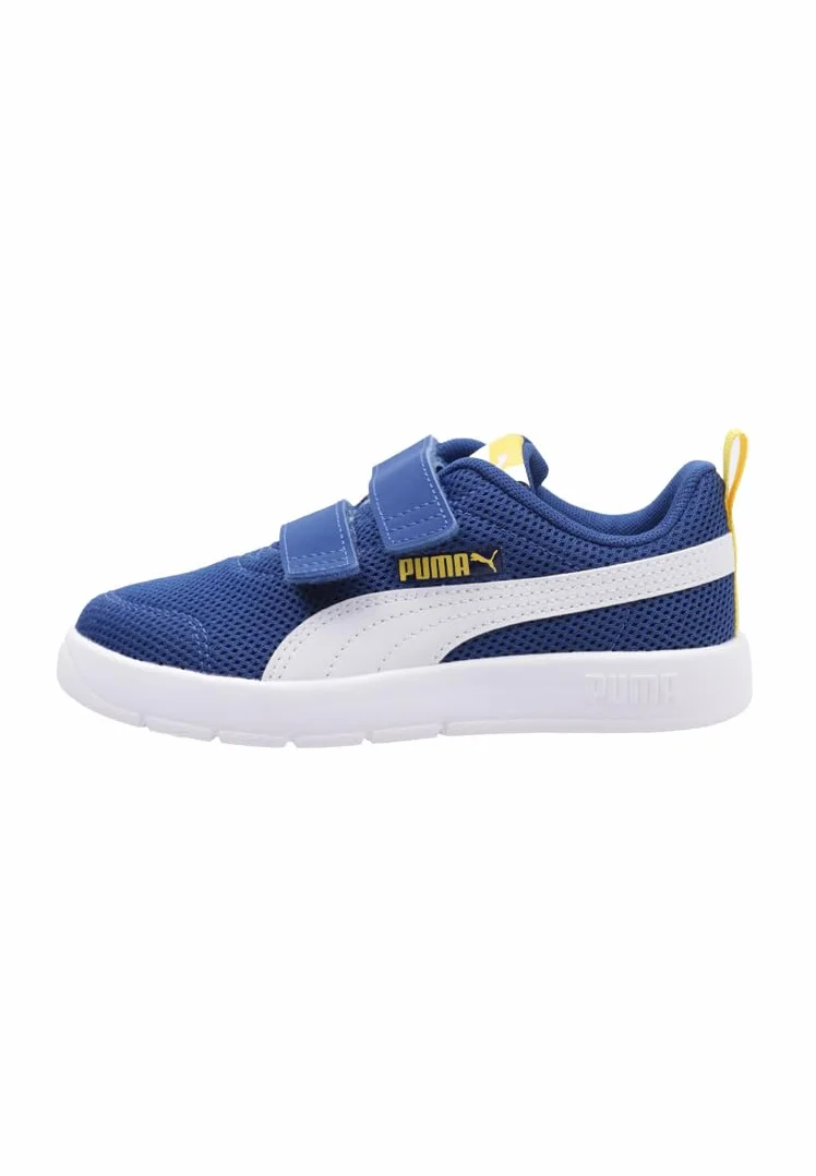 PUMA Unisex Courtflex V3 Mesh Ps Sneaker dziecięce, Clyde Royal PUMA biały słoneczny żółty, 32 EU