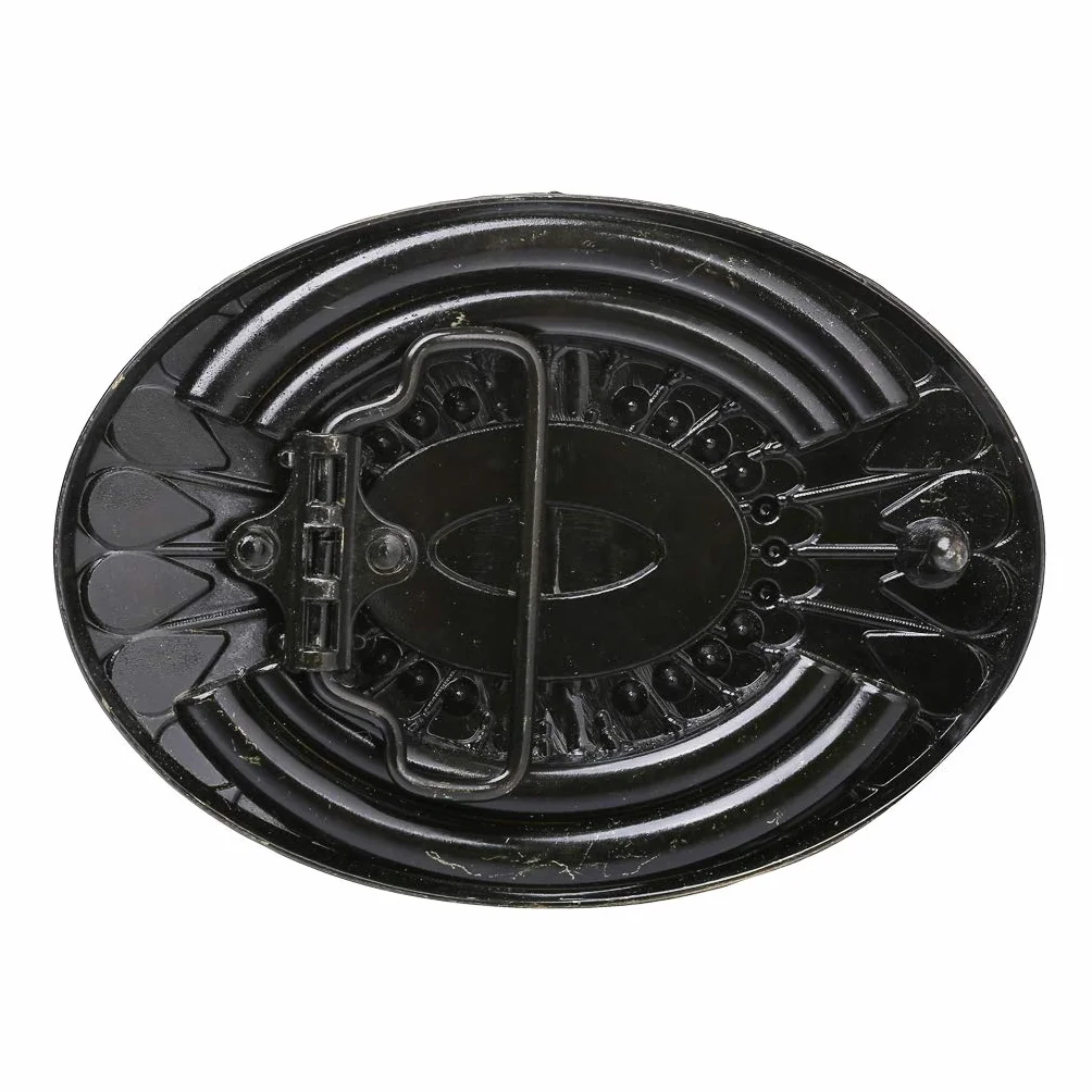 WANLIAN Bohemia klamra do paska, celtycki indyjski kamień szlachetny totem owalny styl zachodni kowbojski design, tygrysie oko, pozłacany białym złotem, uniseks klamra paska dla dorosłych