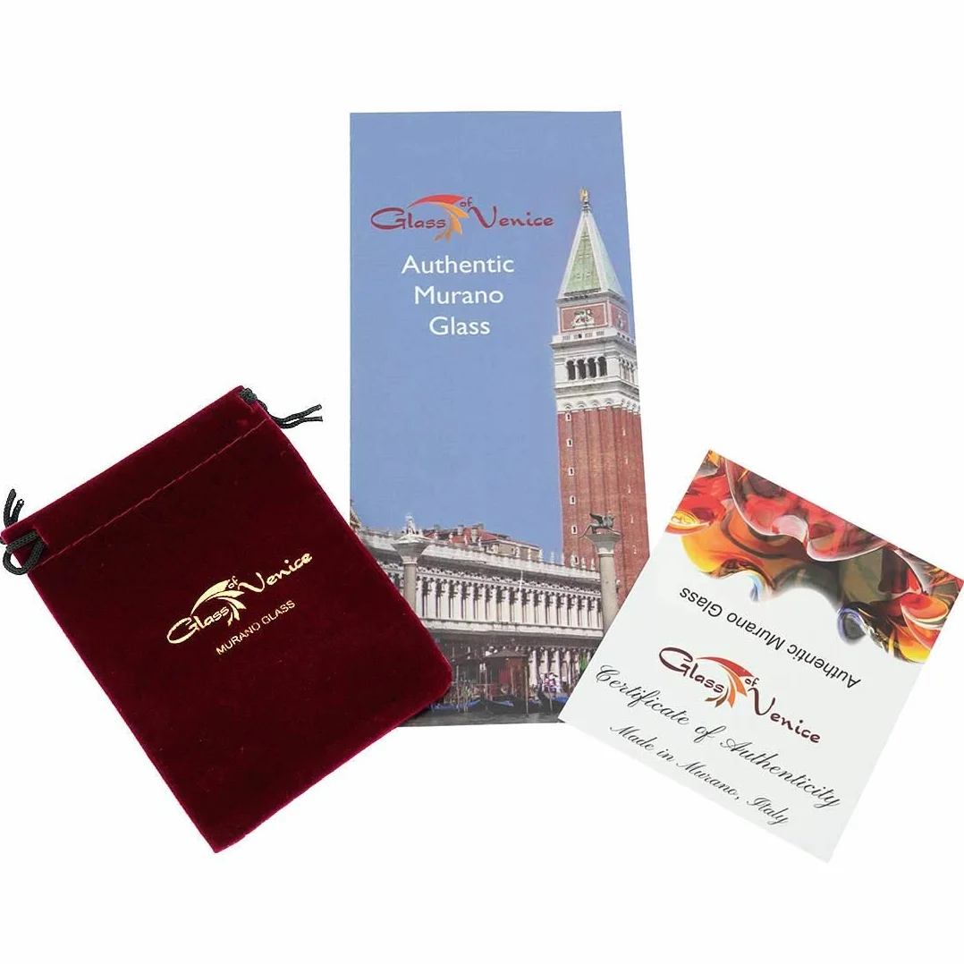 Glass Of Venice Szkło Murano Millefiori wisiorek w kształcie serca średni - niebieski i czerwony