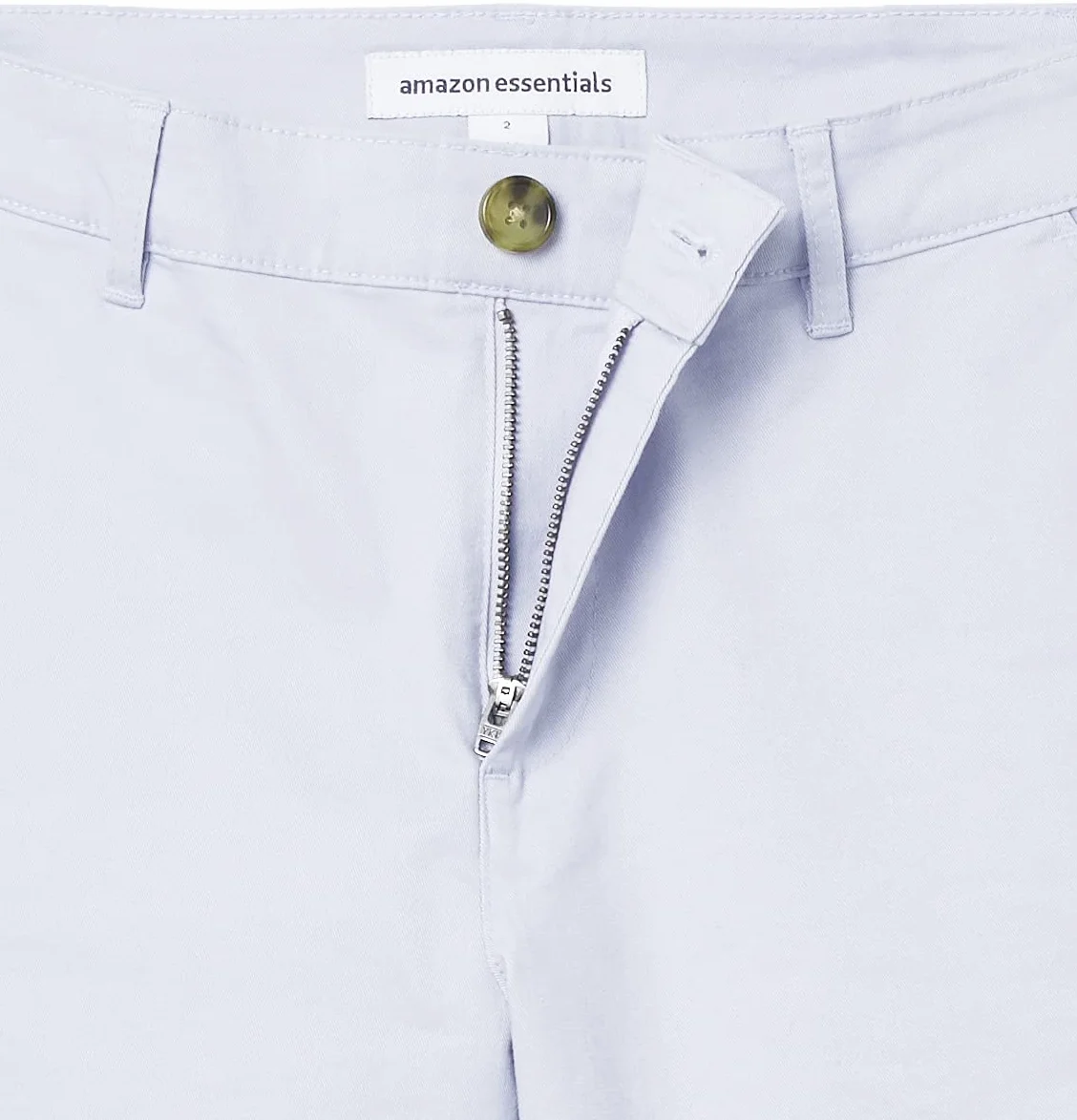 Amazon Essentials Damskie szorty slim fit 13,5 cm nogawki khaki jasnoniebieskie 12