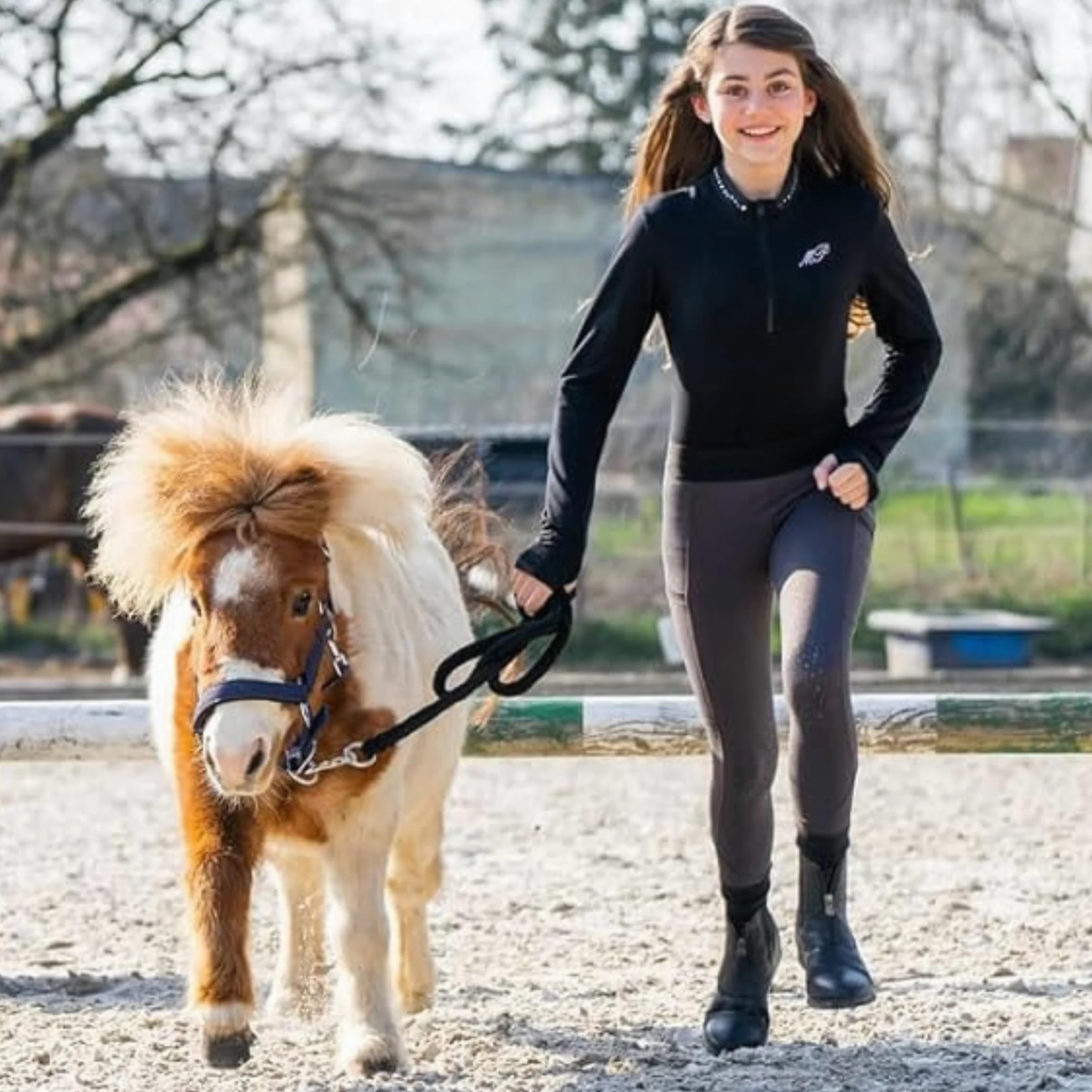 SUEDWIND FOOTWEAR Buty do jazdy konnej »Kids FZ wygodne kozaki ze skóry bydlęcej | odporne na działanie wody | świetne dopasowanie | wytrzymała gumowa podeszwa | kolor: czarny | rozm. 29-41, czarny - czarny - 33 EU