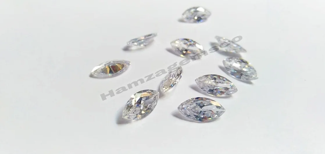 Cyrkonia sześcienna AAA biały luźne kamienie 2x4 mm do 7x14 mm CZ