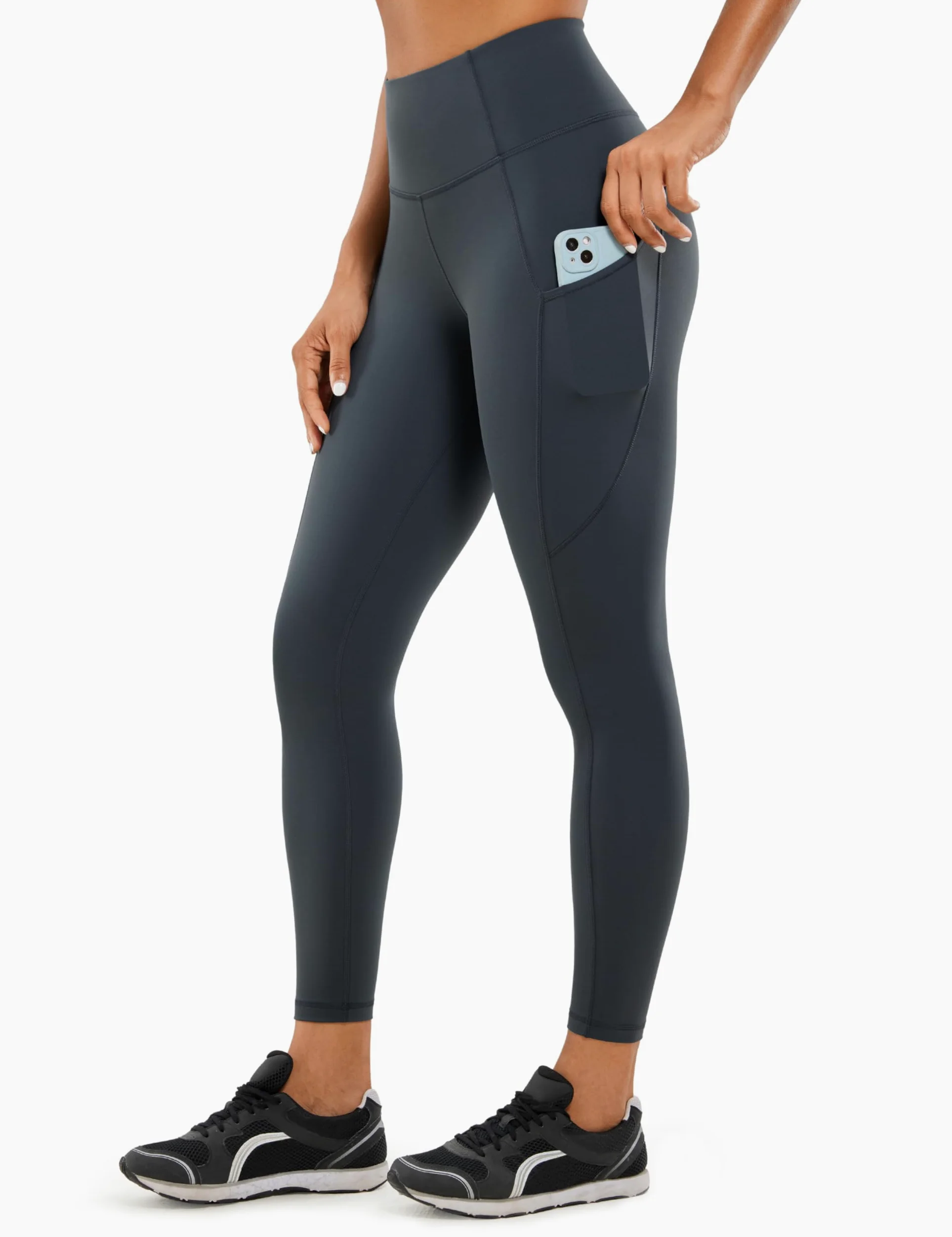 CRZ YOGA Leginsy z podszewką z polaru termicznego, kieszenie, 25'', R516 - Leggings Kobiety
