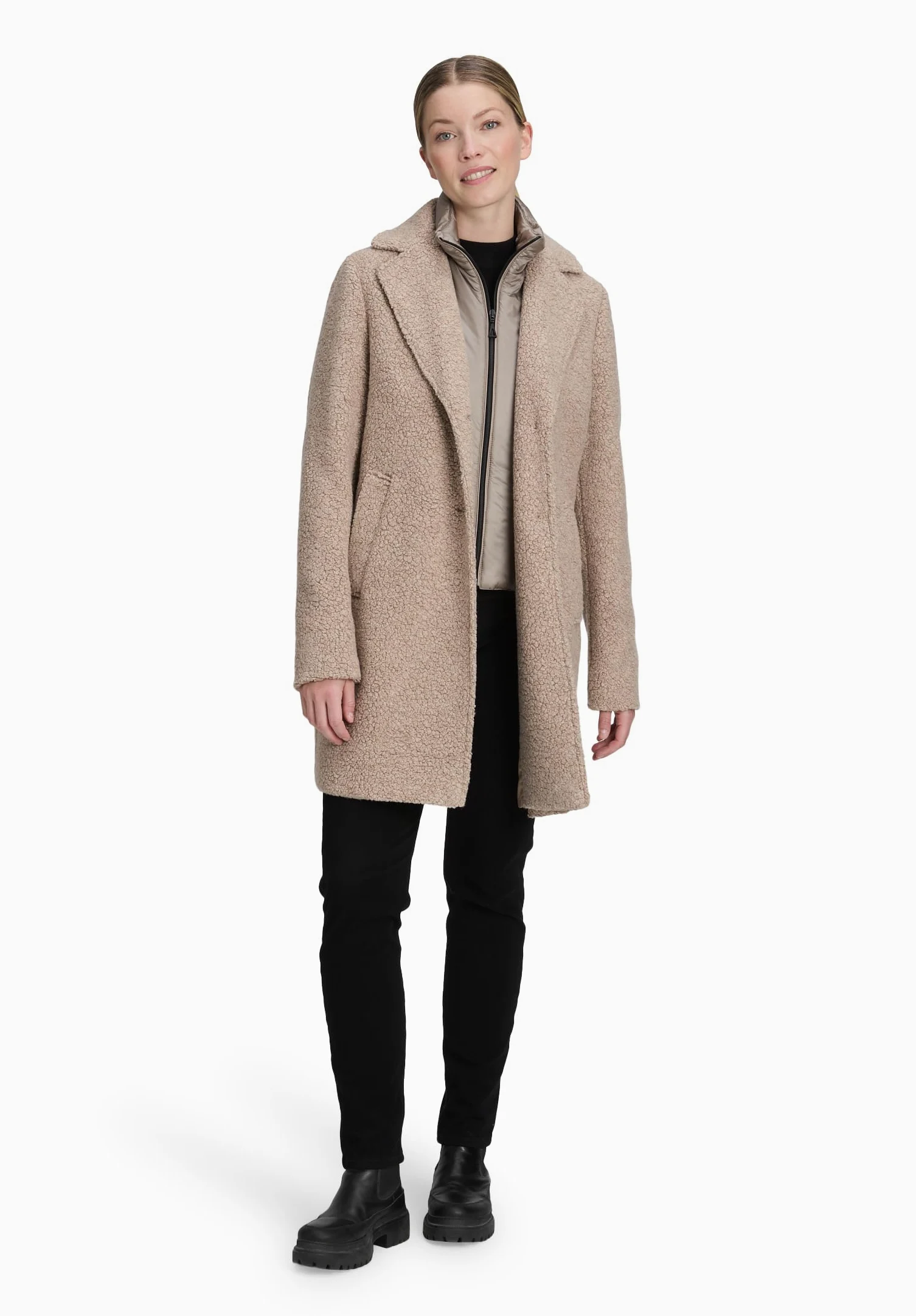 Gil Bret Płaszcz damski, wełniany płaszcz, taupe Grey, 44