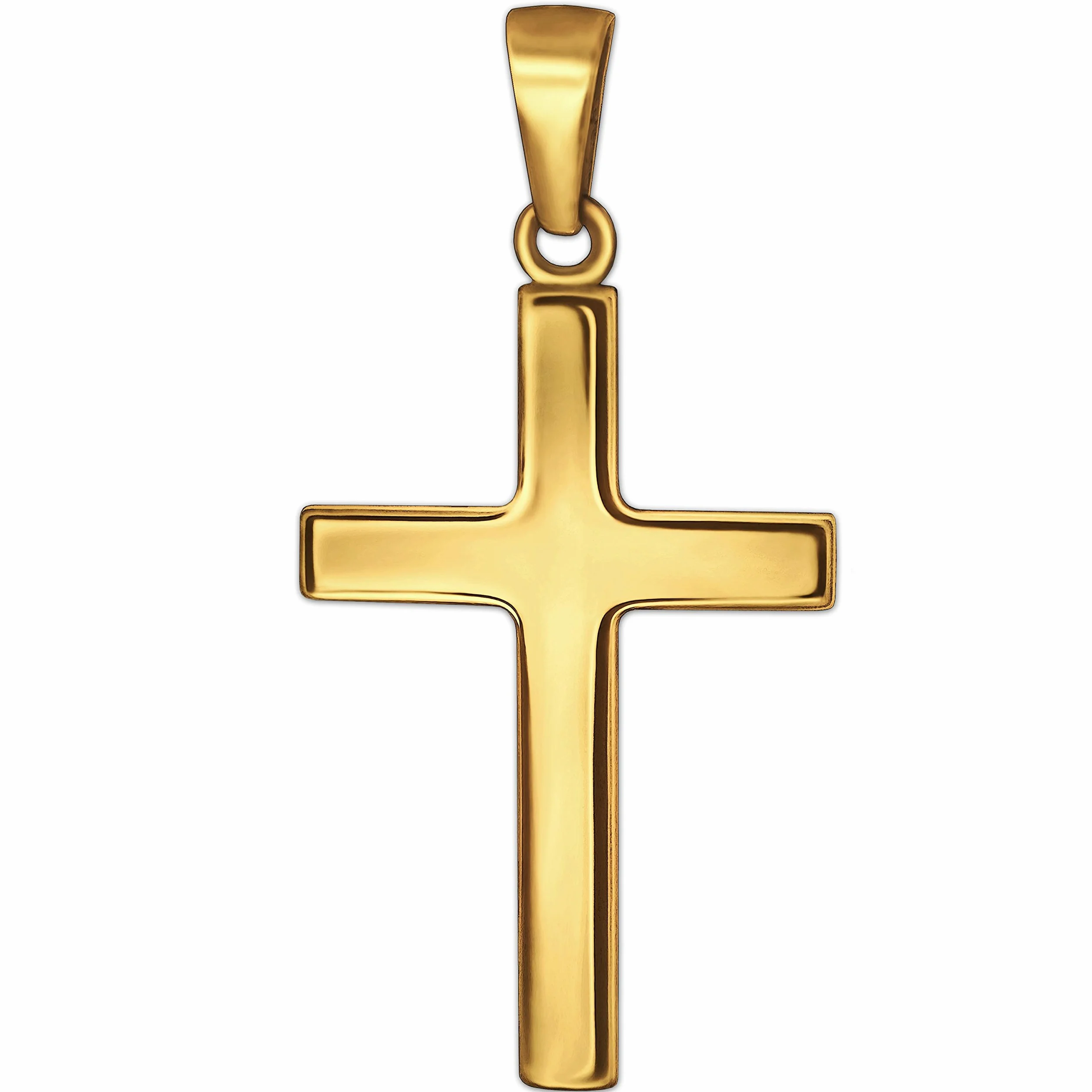CLEVER SCHMUCK Złoty łańcuszek dla dzieci, mały krzyżyk, 15 mm, prosty, błyszczący, delikatny łańcuszek pancerka 40 cm, oba złoto próby 333, 8 karatów, w etui na biżuterię