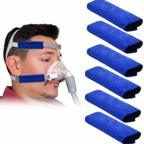 Osłony CPAP, podkładki na twarz CPAP, podkładki na twarz CPAP, wkładki zapewniające komfort CPAP, wygodne podkładki na pasek CPAP, 6 szt. wielokrotnego użytku wkładki do pasków CPAP