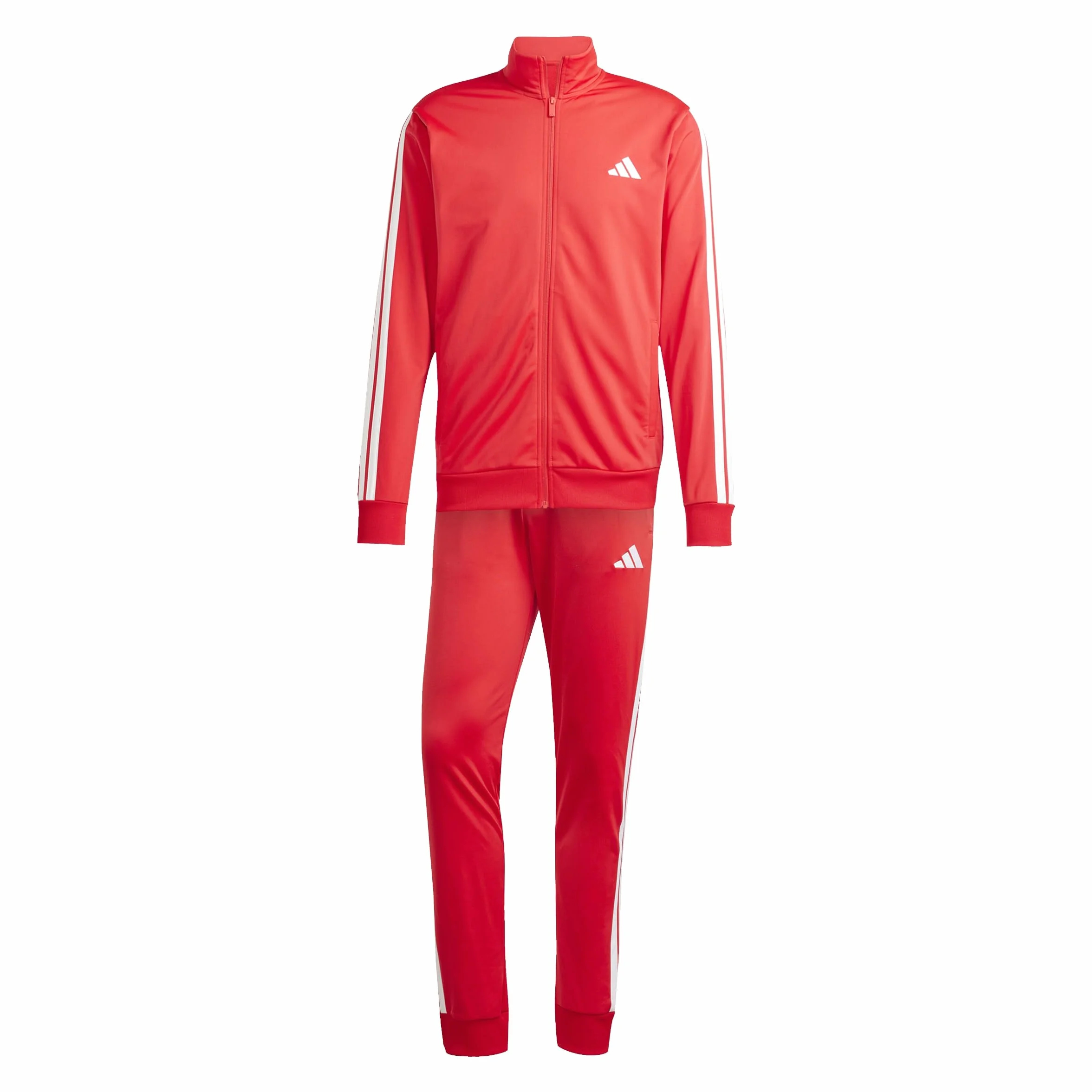 Adidas Sportswear Basic 3 Stripes Tricot Tracksuit Pure Ruby White L