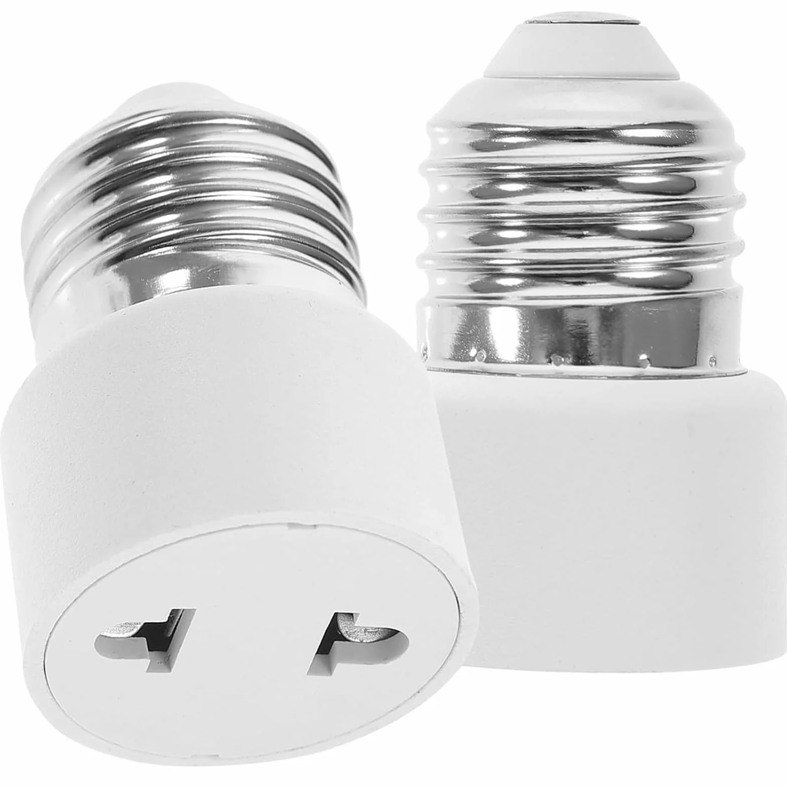 Oprawka do lampy E27, 2 sztuki, adaptery do gniazda żarówki, przykręcane, gwint E27, przedłużenie 5 cm, na balkon, werandę, garaż, kamerę, taras, dekoracyjne, 2-biegunowe, białe [klasa energetyczna A]