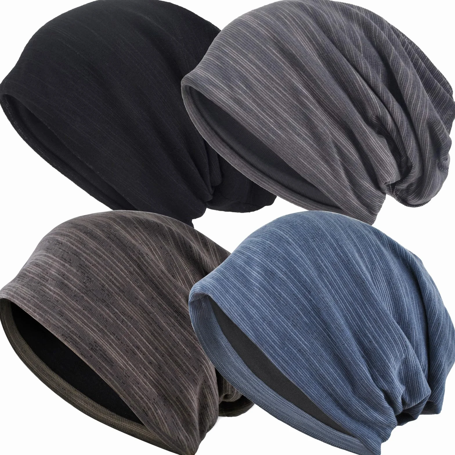 EINSKEY Czapka unisex slouch beanie, cienka & oddychająca, lekka dzianina na sezon przejściowy, dla biegaczy/rowerzystów/osób po chemii (54-59 cm)