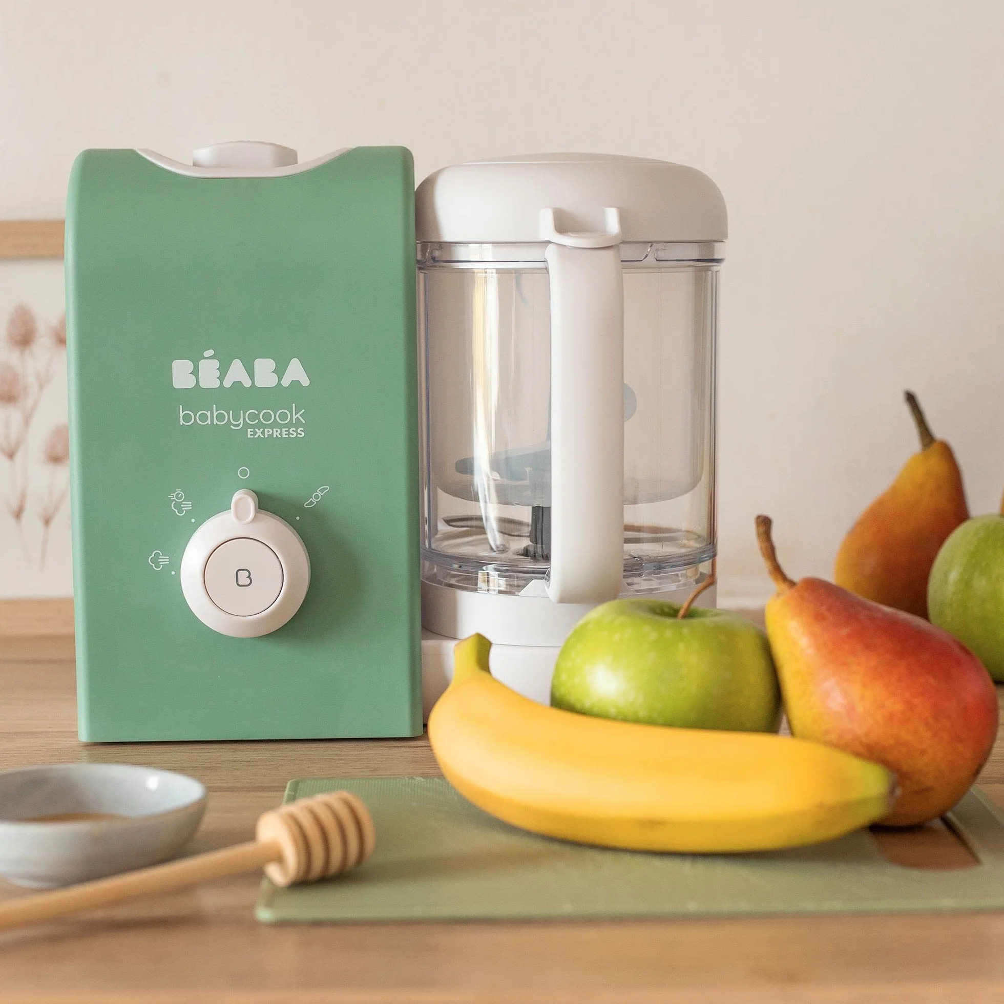 BEABA, Babycook Express, Baby Robot mikser stojący 4 w 1, szybkie gotowanie 15 minut, miksowanie na miarę, delikatne i zdrowe gotowanie na parze, rozmrażanie, jednorodna tekstura, pojemność 1 250 ml,