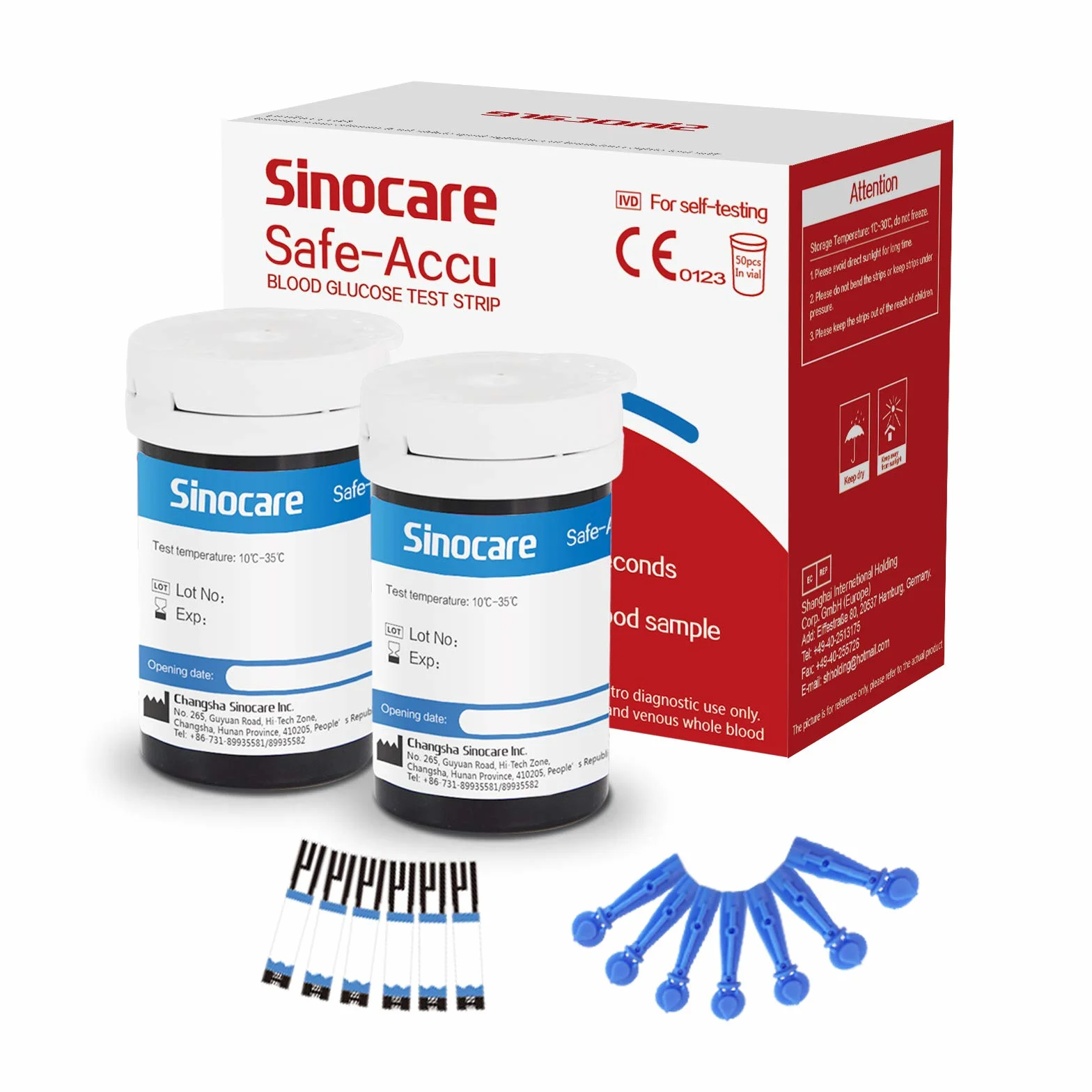 sinocare Safe Accu glukometr Ustawić lub pasek testowy (100 pasek testowy)