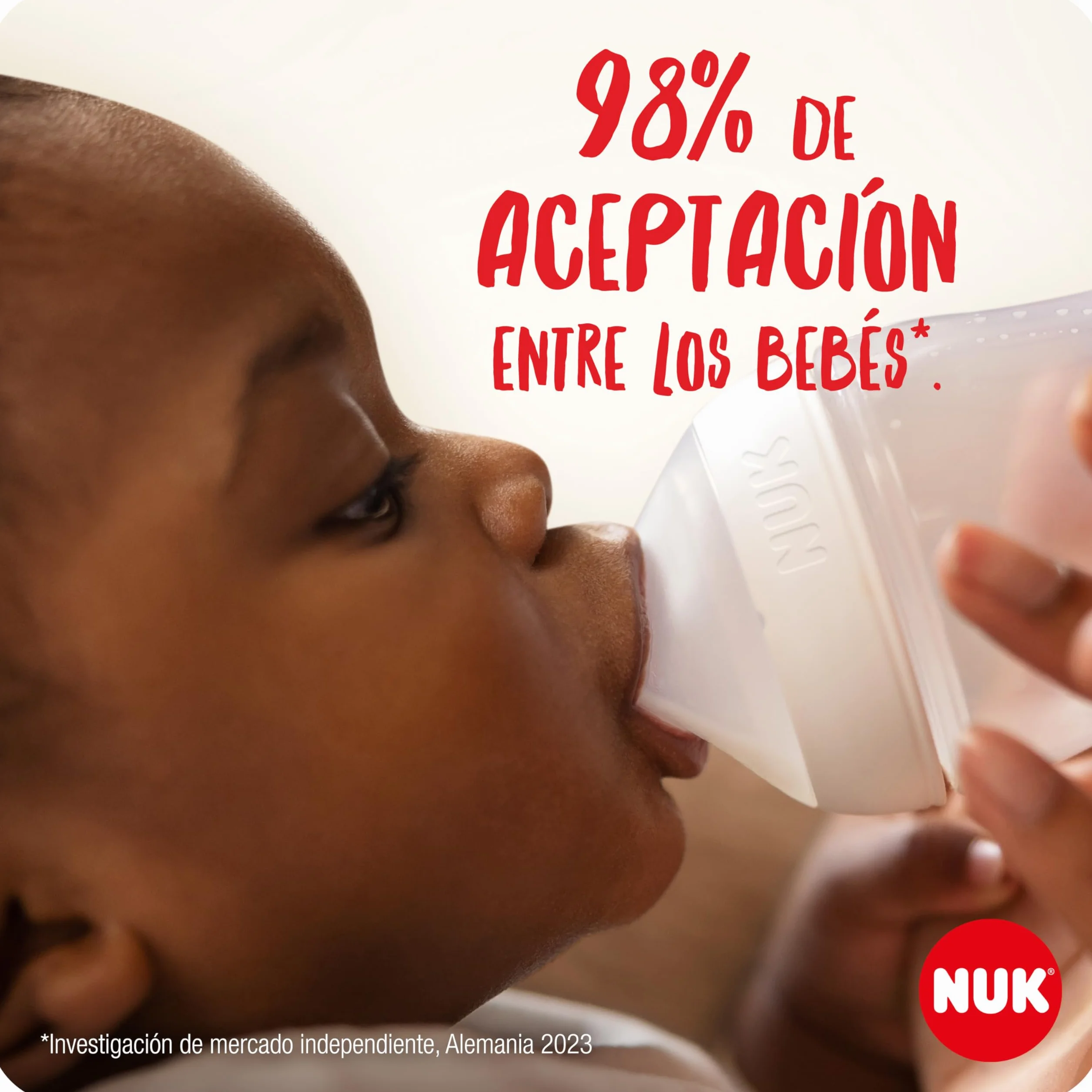 NUK Perfect Match Zestaw butelek dla niemowląt | 3+ miesięcy | Dostosowuje się do podniebienia, kontrola temperatury, odpowietrznik antykolkowy, 260 ml, bez BPA, silikonowy smoczek, tęcza i serce, 2