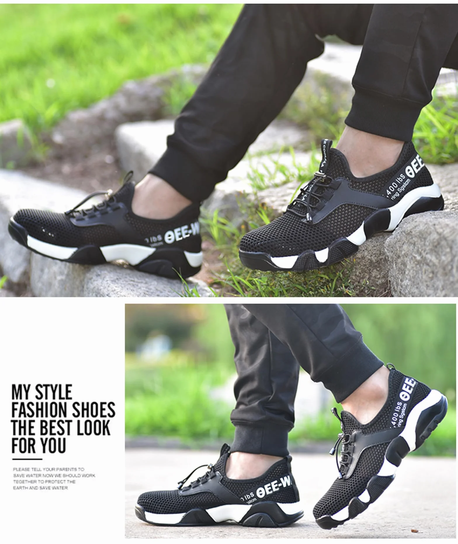 Micoklinlin Damskie buty robocze, letnie, buty ochronne, lekkie stalowe noski, buty sportowe ze stalowymi noskami, buty ochronne