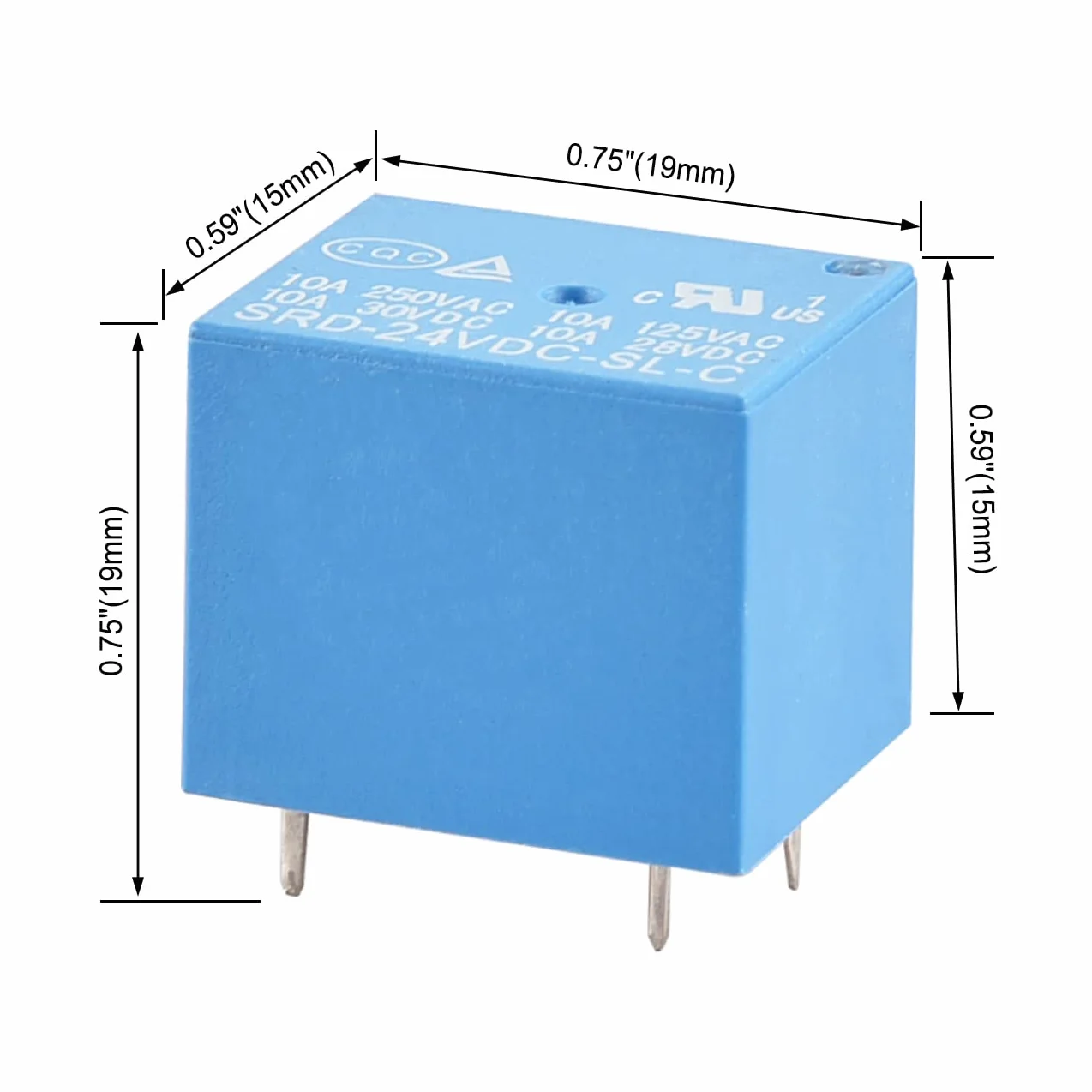 Heschen PC-Rele, SRD-24VDC-SL-C, cewka DC24V, SPDT, 10A 250VAC, 5-biegunowe terminale, 2 sztuki