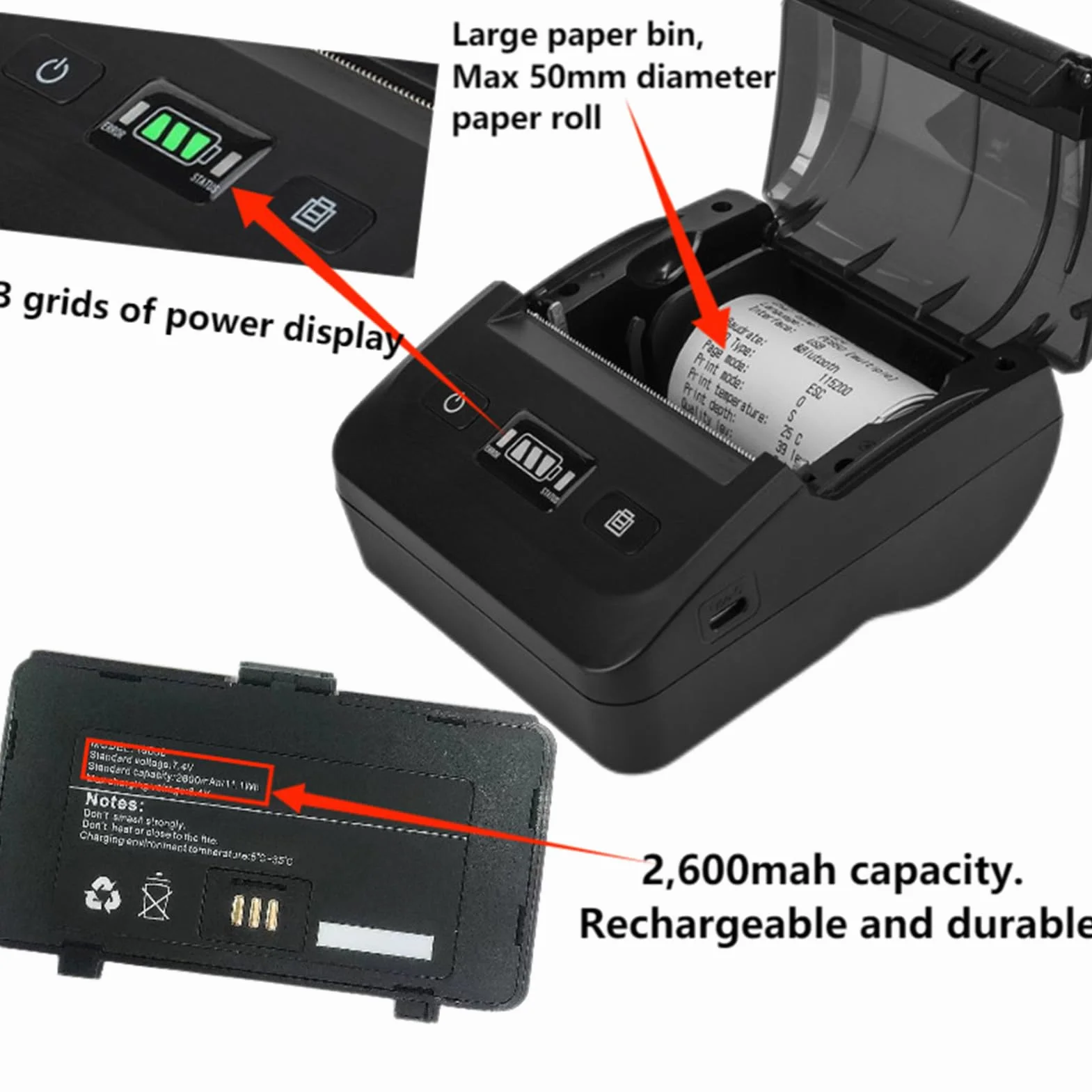 Termiczna Drukarka pokwitowań, Drukarki Paragonów 80 Mm, Termiczna Drukarka Pos z obsługą Automatycznego Obcinania Szuflada na gotówkę, USB Serial Ethernet Obsługa ESC/POS,