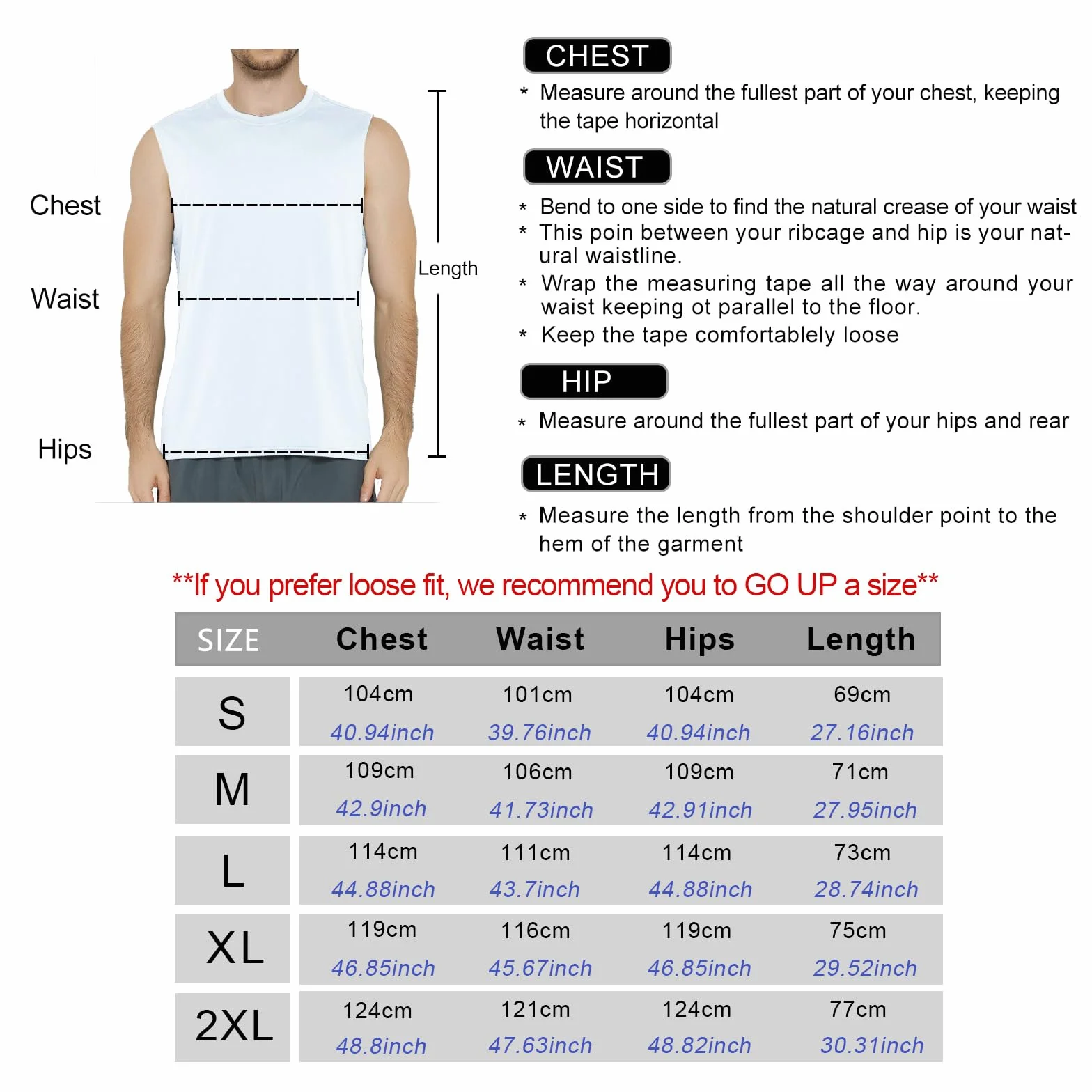 MEETYOO Mężczyźni Tank Tops T3