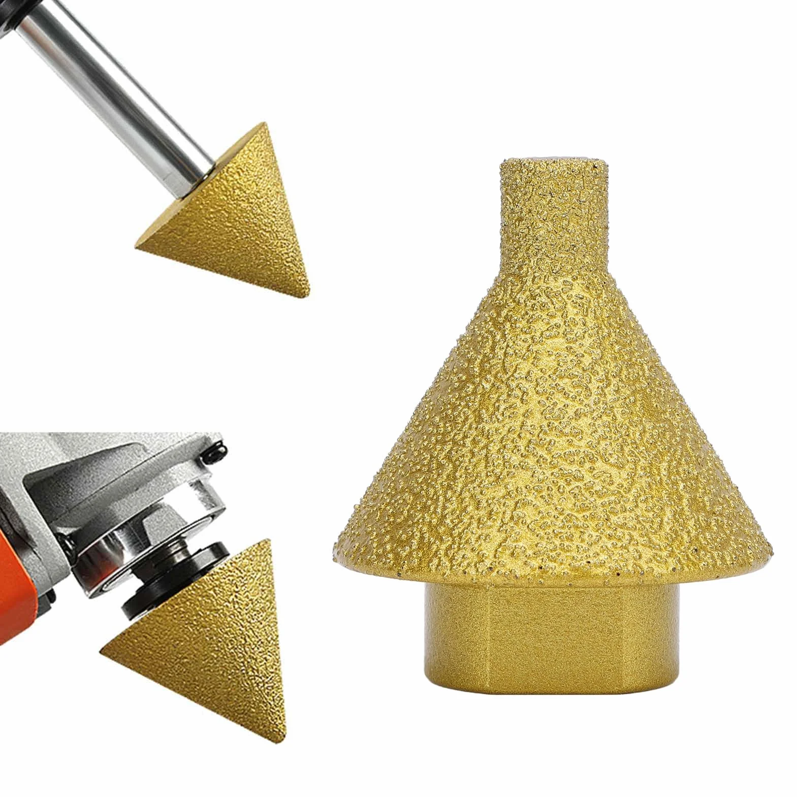 Diamond Beveling Bit Angle Grinder Cone Bit for Marble Tile Quartz Drilling Enlarging Chamfering Grinding 38mm Diameter (M14)