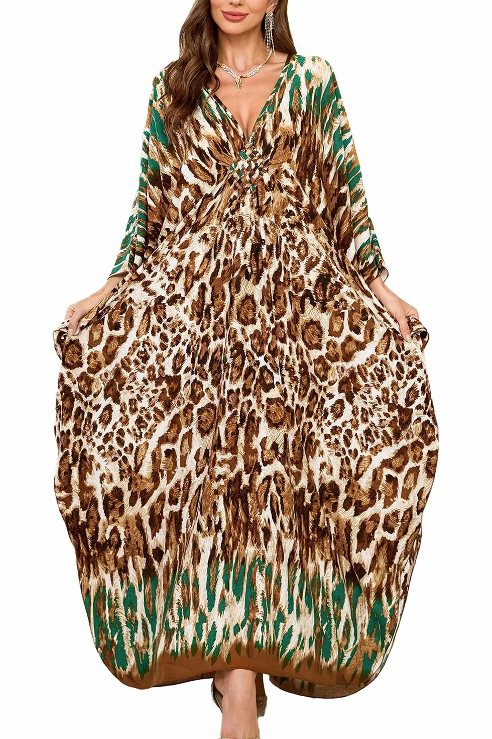 Damski długi kardigan w stylu boho, kostium kąpielowy, narzuta, plus size