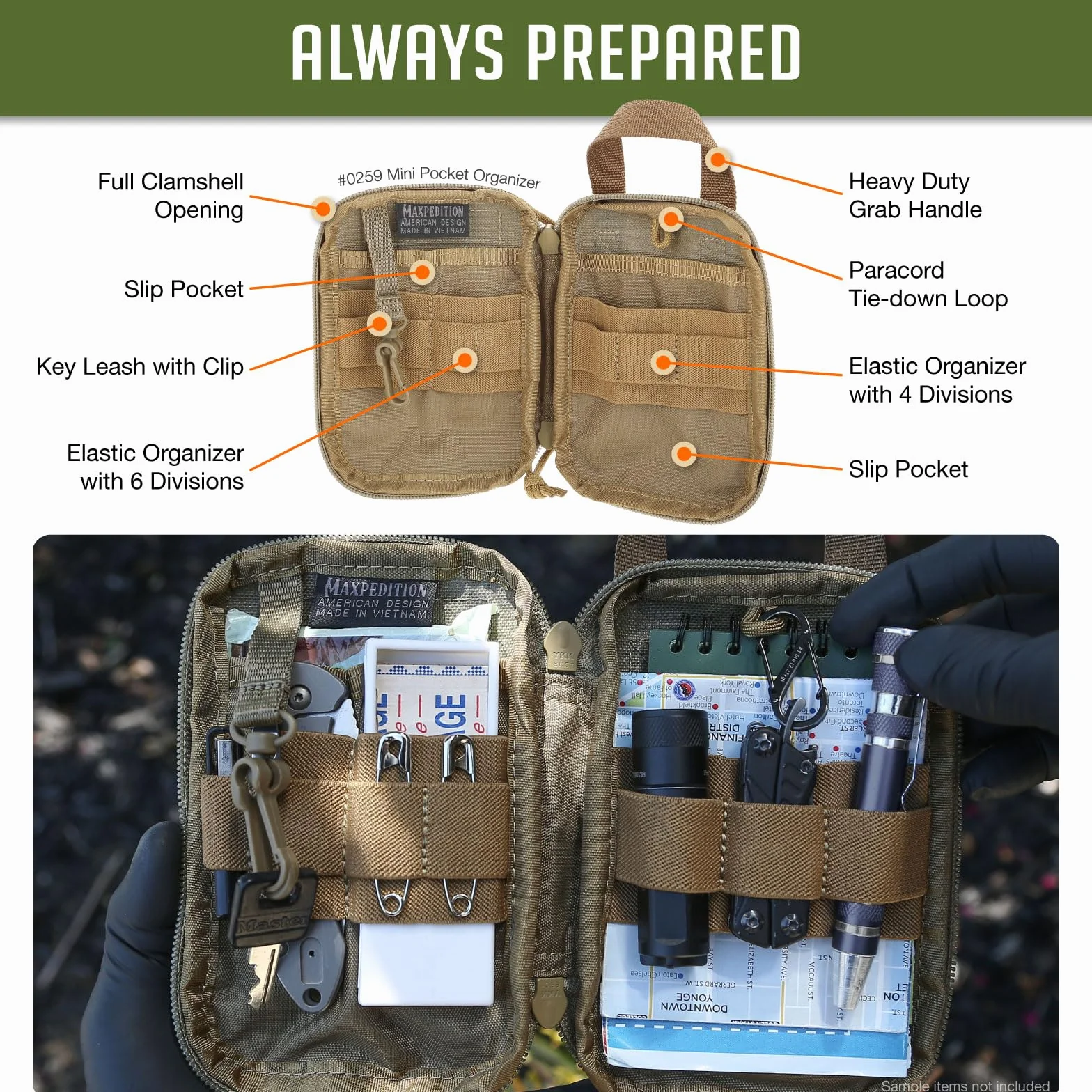 Maxpedition Mini kieszonkowy organizer khaki