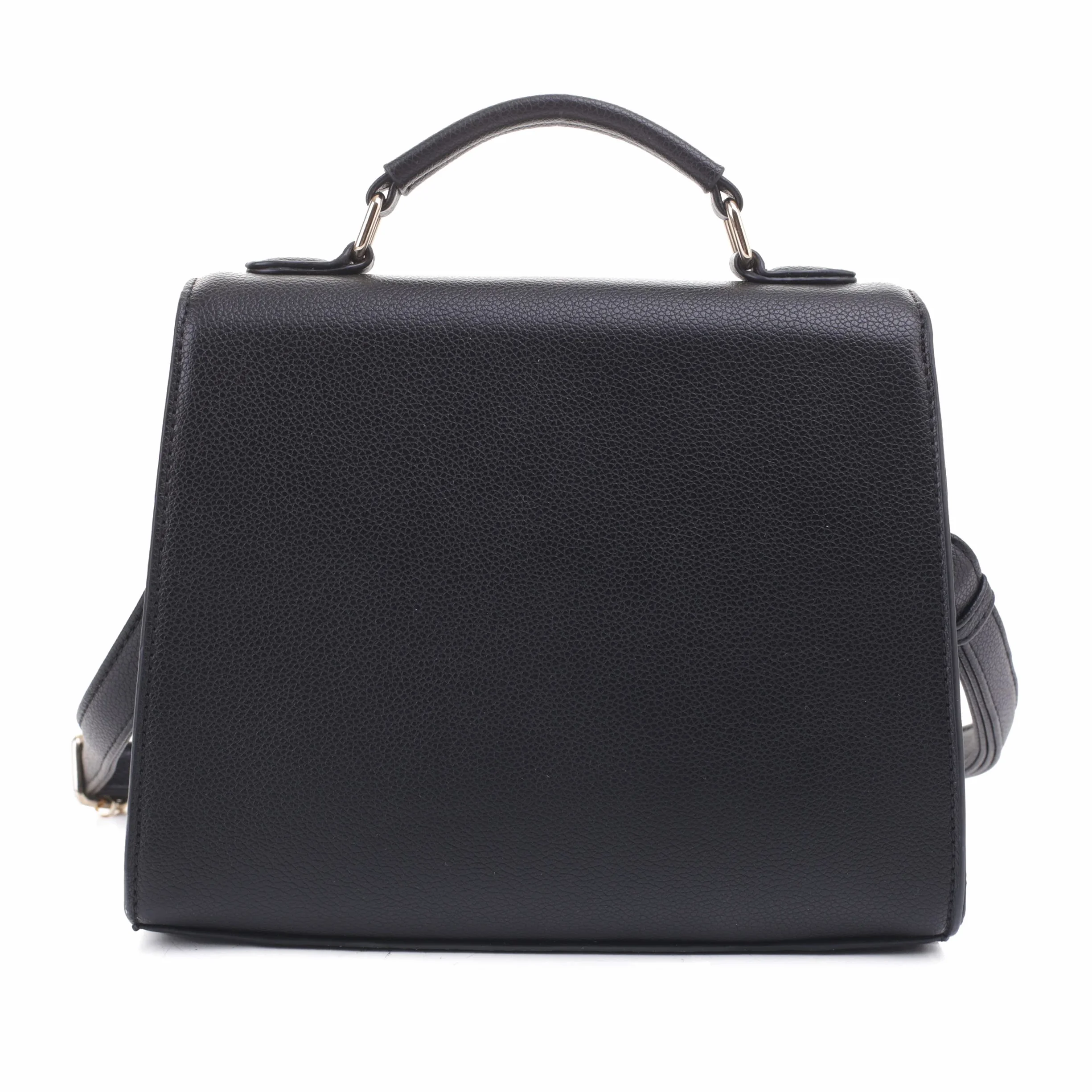 EVVE Damska tornister z górnym uchwytem z odpinanym paskiem mała kamykowa skórzana modna torba crossbody