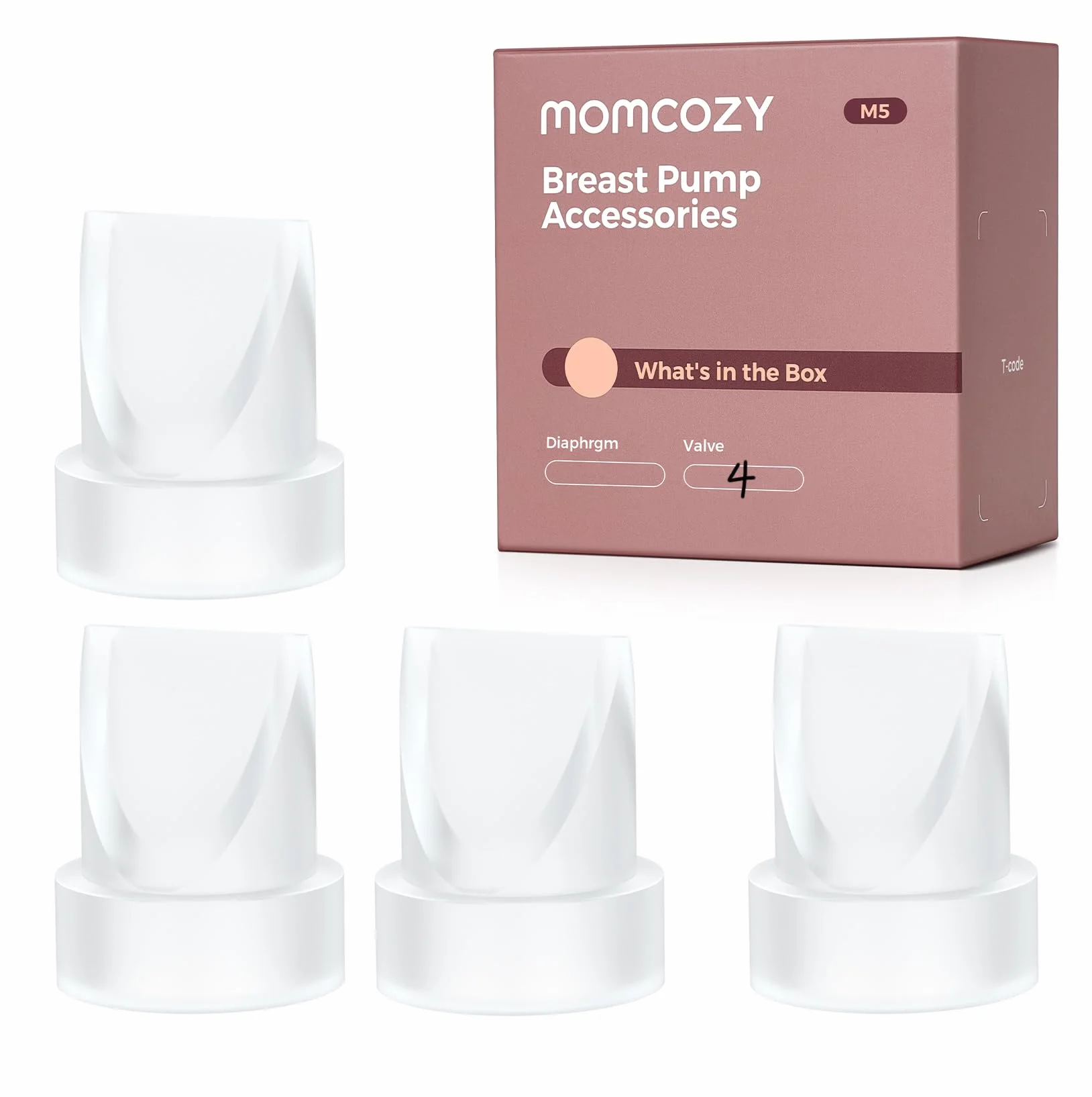 Momcozy Zawory Duckbill M5, 4 sztuki, części zamienne do laktatora M5