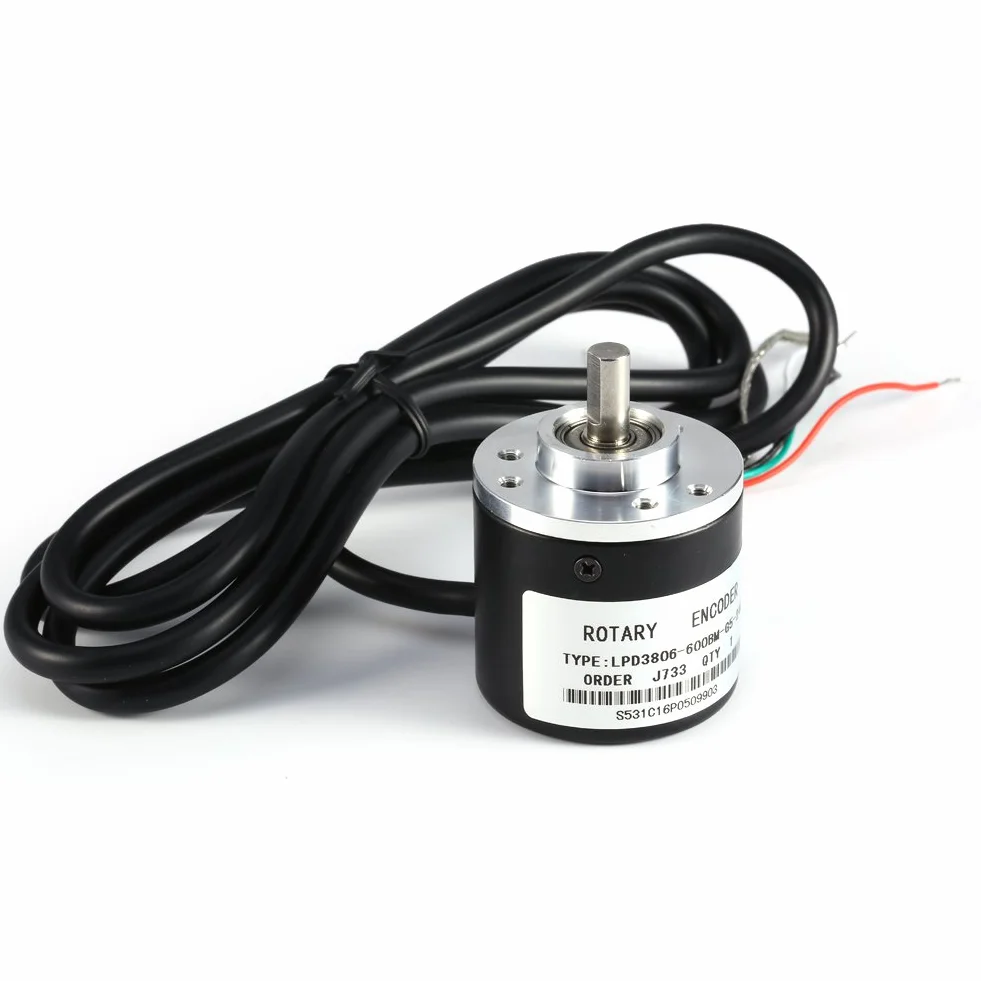 600P/R przyrostowy enkoder obrotowy, 2-fazowy fotoelektryczny enkoder 5 V-24 V, trzon 6 mm enkoder szerokie napięcie zasilacze