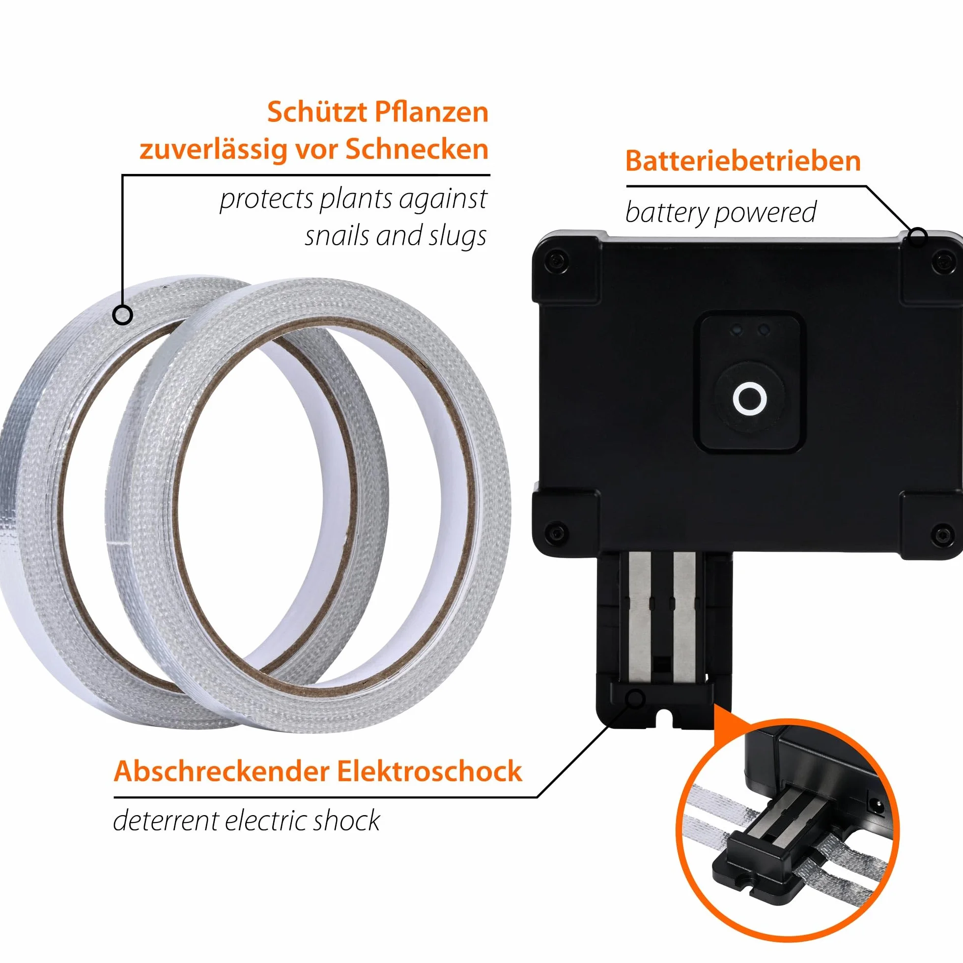 dobar® Slug-Shock ochrona przed ślimakami – elektryczne ogrodzenie przed ślimakami do podwyższonych grządek i obramowania grządek – ochrona przed ślimakami do ogrodu, 10 m