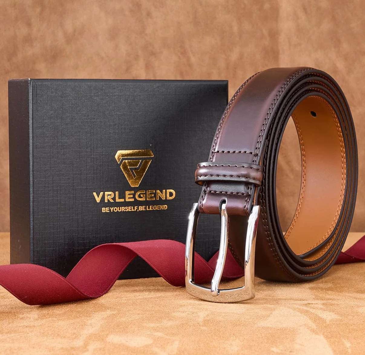 VRLEGEND Skórzany Pasek Męski 35MM Duży Rozmiar