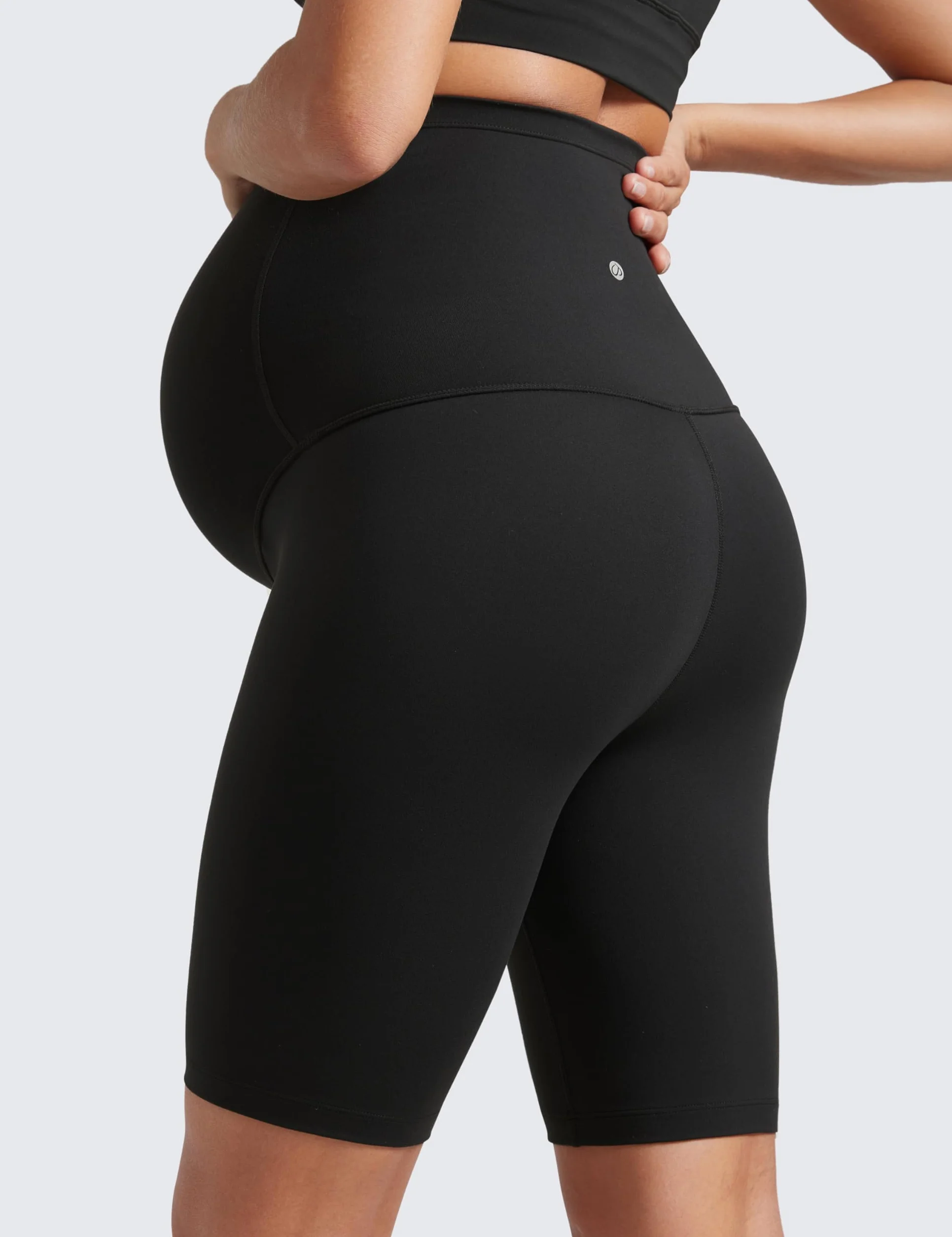 CRZ YOGA Damskie szorty ciążowe Butterluxe Biker Shorts zakrywające brzuch 8" - odzież sportowa do ćwiczeń jogi w ciąży