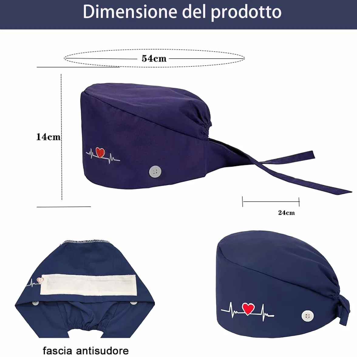 4 x czapka pielęgniarska, medyczne nakrycie głowy, unikalny design, dla kobiet i mężczyzn, odpowiednia do szpitali, prawdziwych ośrodków zdrowia