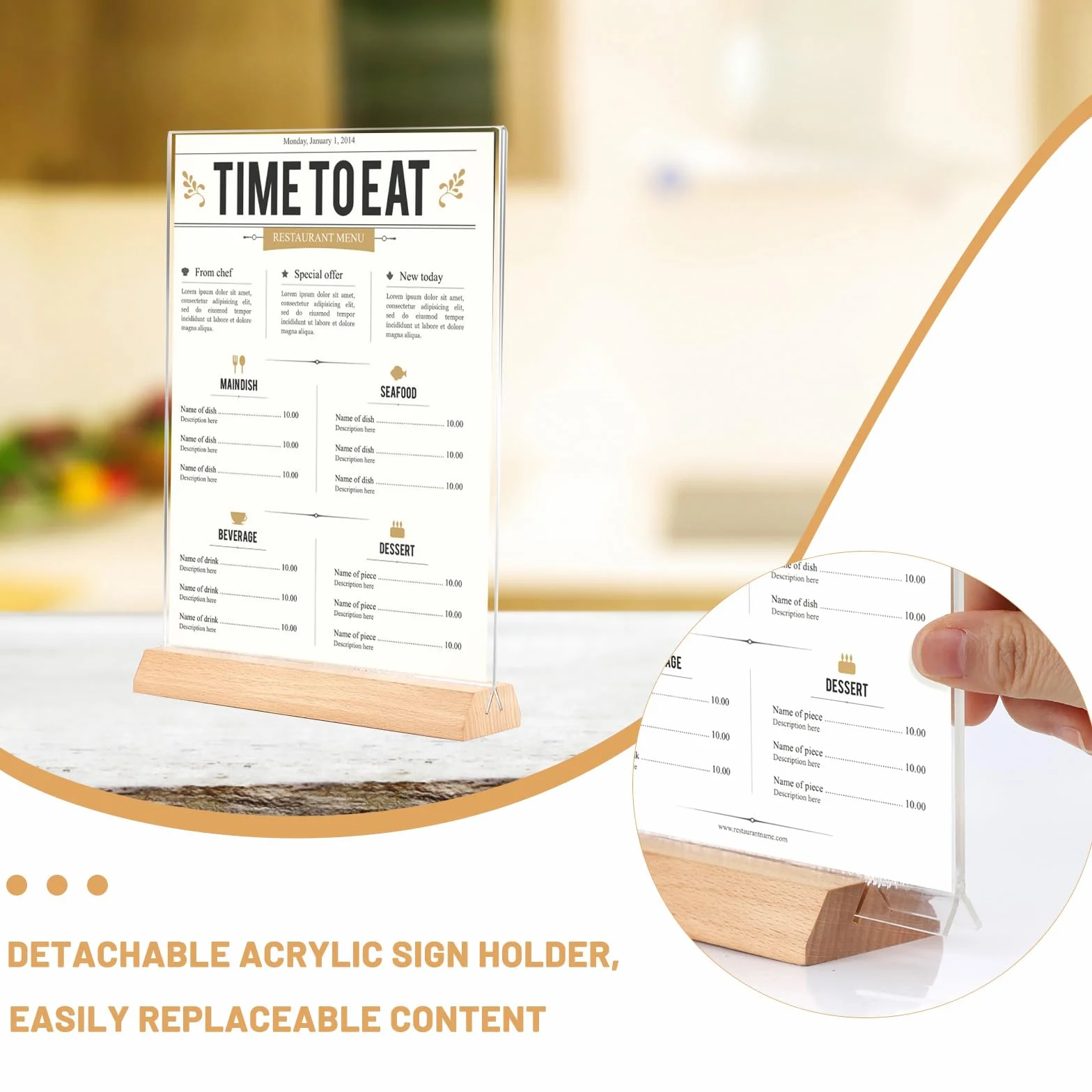 lalago Stojak na karty menu, stojak na kartki pocztowe, format A5, stojak na menu, format A5, ekspozytor reklamowy do restauracji, kawiarni, sklepu, hotelu