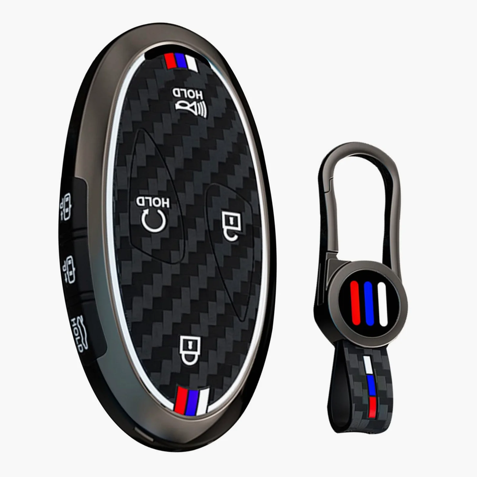 ontto Etui na klucze z breloczkiem do kluczy pasuje do Hyundai Tucson NX4 Kona SX2 Ioniq 6 Grandeur Azera Elantra Sonata 2022-2025, etui na kluczyki samochodowe, metalowe, ochronne, etui na klucze, 7
