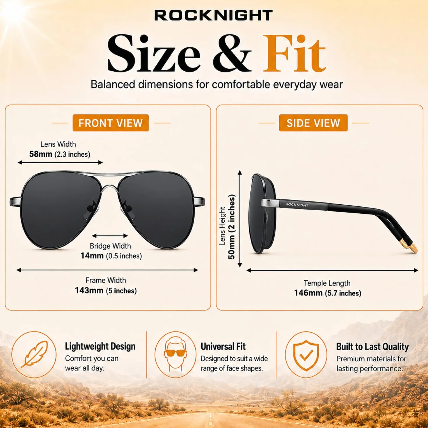 ROCKNIGHT Polaryzacyjne okulary przeciwsłoneczne UV400 metalowa oprawka