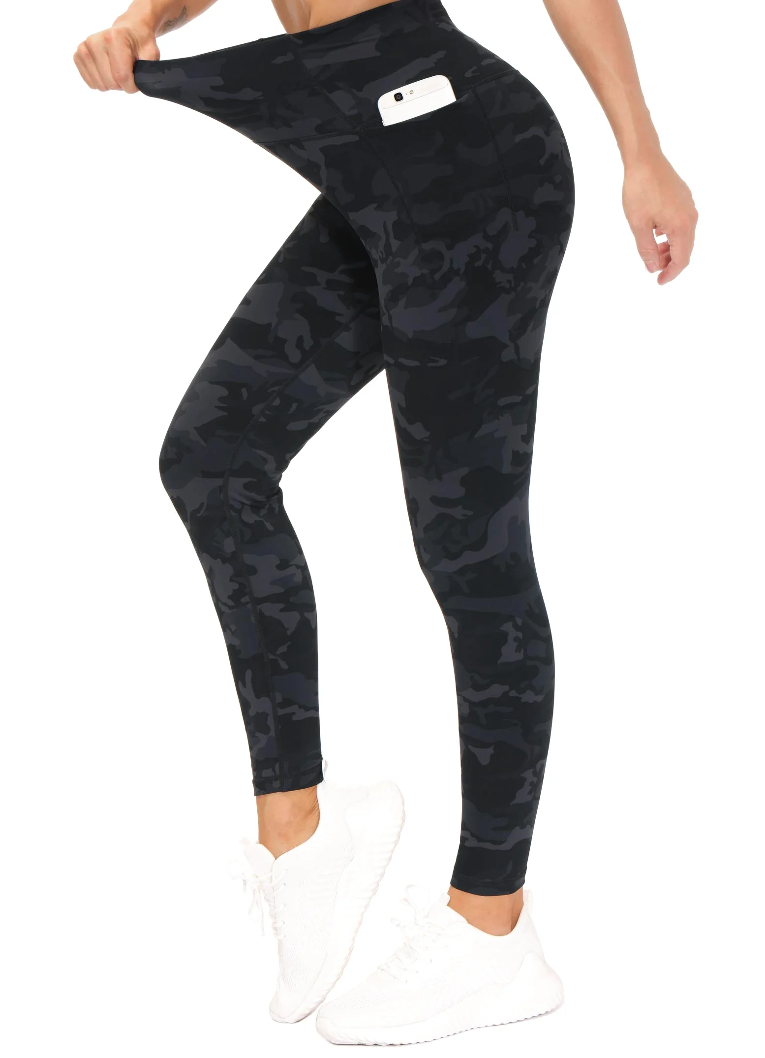 THE GYM PEOPLE Legginsy treningowe z kieszeniami z wysokim stanem sportowe spodnie do jogi dla kobiet do biegania, fitnessu