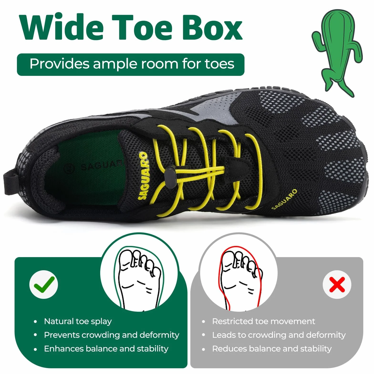 SAGUARO Buty barefoot minimalistyczne oddychające antypoślizgowe na szlak mężczyźni kobiety
