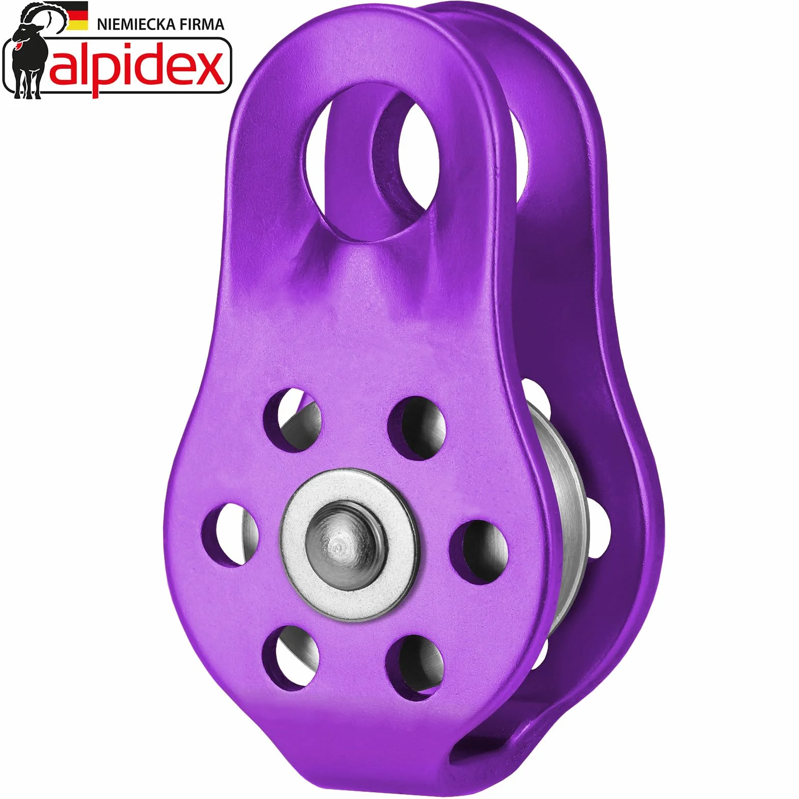 ALPIDEX Rolka Do Wspinaczki - 22 kN - Fix Pulley Blok Koła Pasowego - Odpowiedni Do Lin O Średnicy Do 13 mm - EN12278