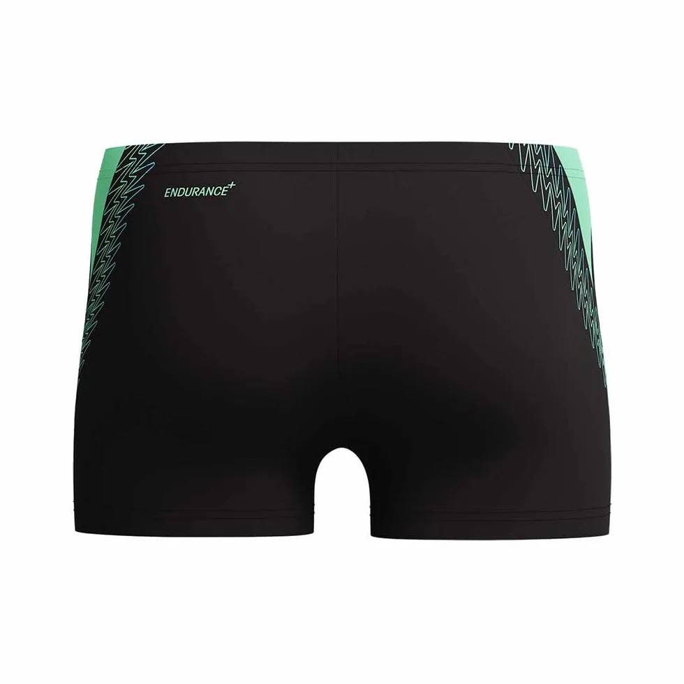 Speedo Męski Hyperboom Splice Aquashort, czarny/zielony lucerna, 40