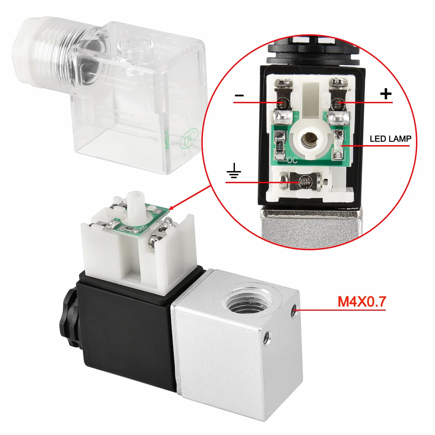 Heschen elektryczny pneumatyczny zawór elektromagnetyczny 2V025-08 12 VDC PT1/4 2/2 drożny normalnie zamknięty IP65 CE