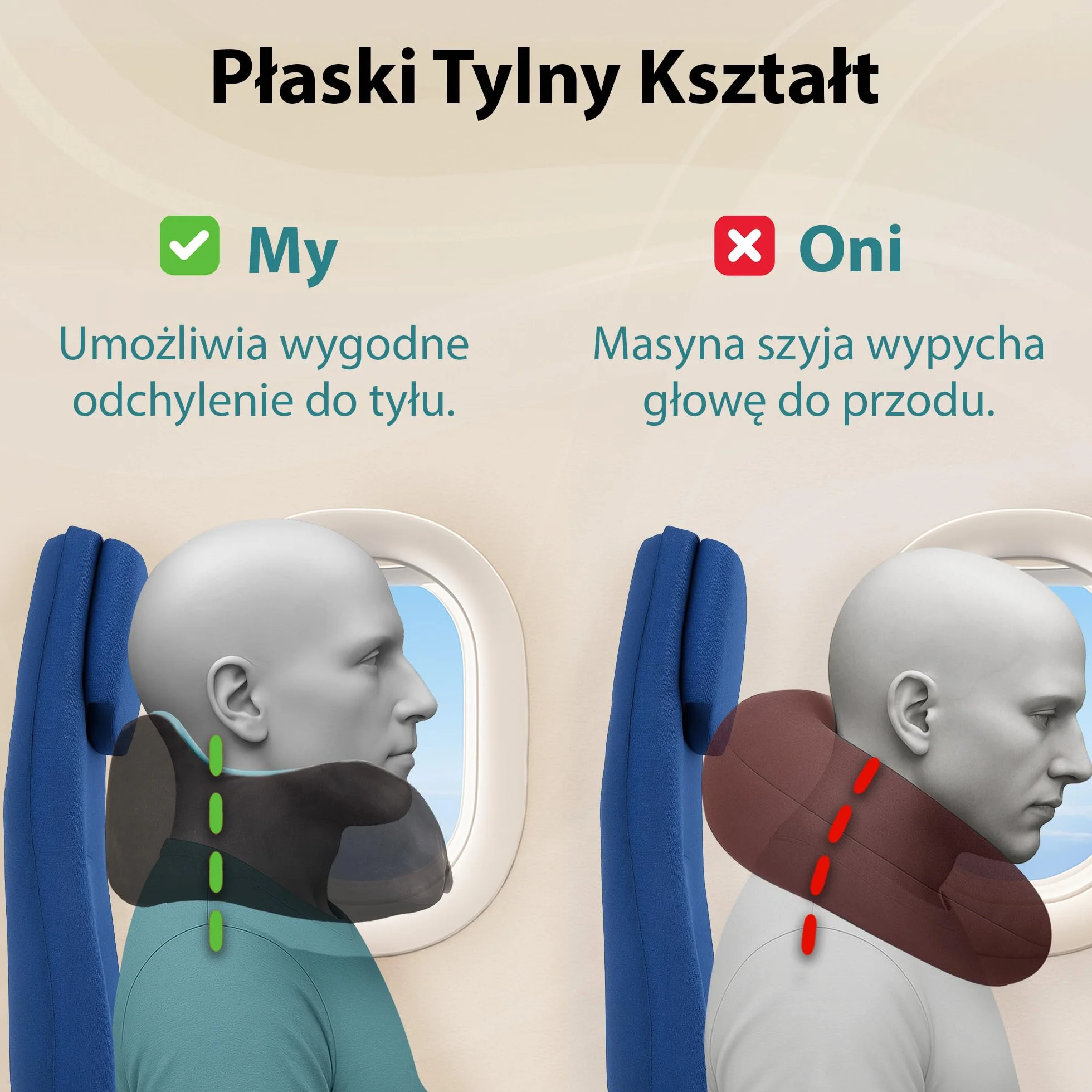 FLOWZOOM Poduszka Podróżna z Pianki Memory 360° Regulowany Zagłówek Czarny