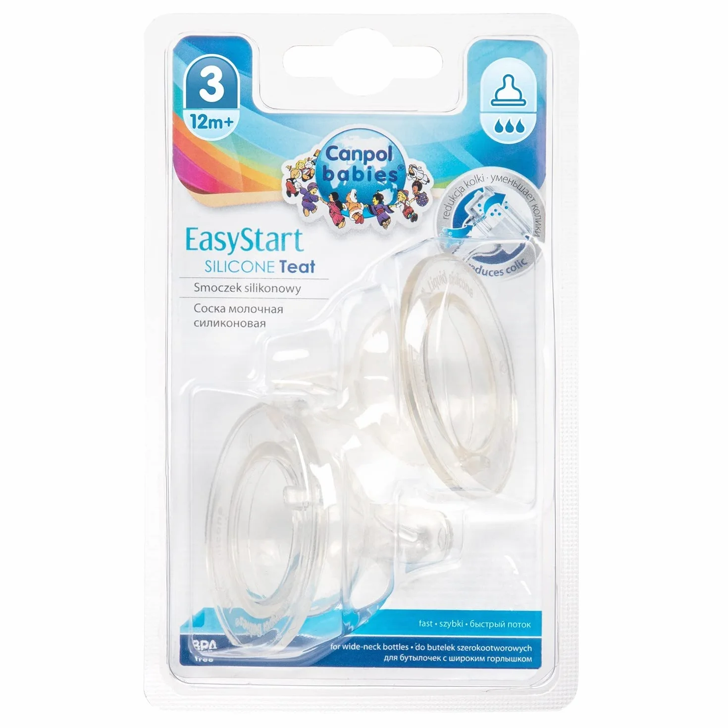 CANPOL BABIES EasyStart Smoczki silikon szybki do butelki 2 sztuki 21/732