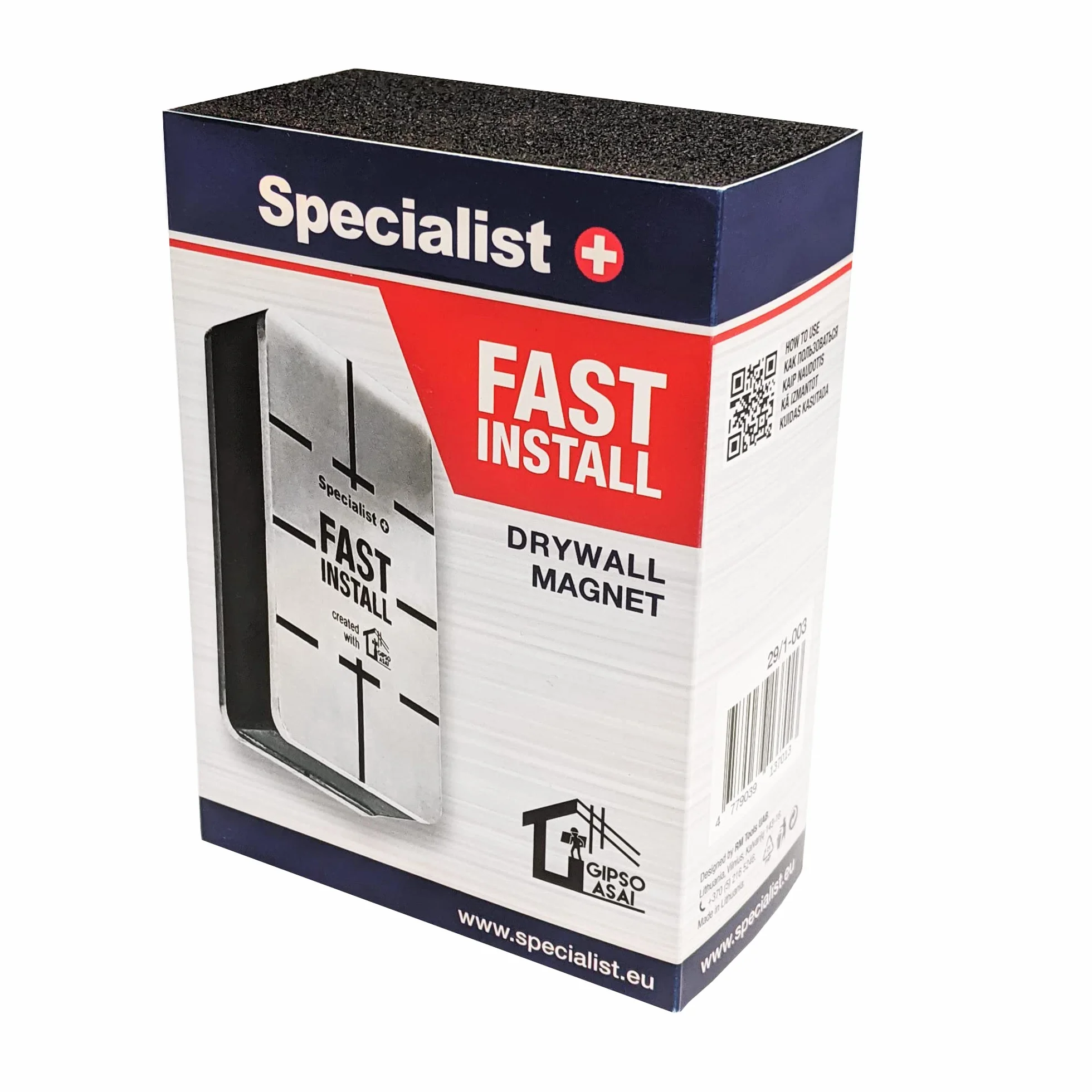 Specialist+ 2 Stück FAST INSTALL-Gipsmagnet und HAMER-Steckertreiber für die Installation von Metallrahmen im Trockenbau I Hilfsmittelset für Befestigung des CD-Trägerprofils Decken und Wänden