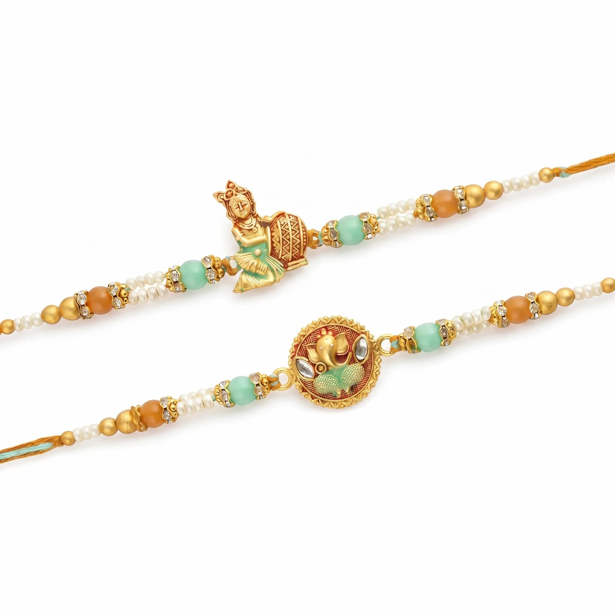 TIED RIBBONS Zestaw 2 rakhi dla brata z zestawem upominkowym | mini karta | Roli Chawal Tika - Raksha bandhan Rakhi bransoletka dla brata Rakhi 2 zestawy | Rakhi dla Bhaiya | nić Bhai Rakhi, 13 Inch