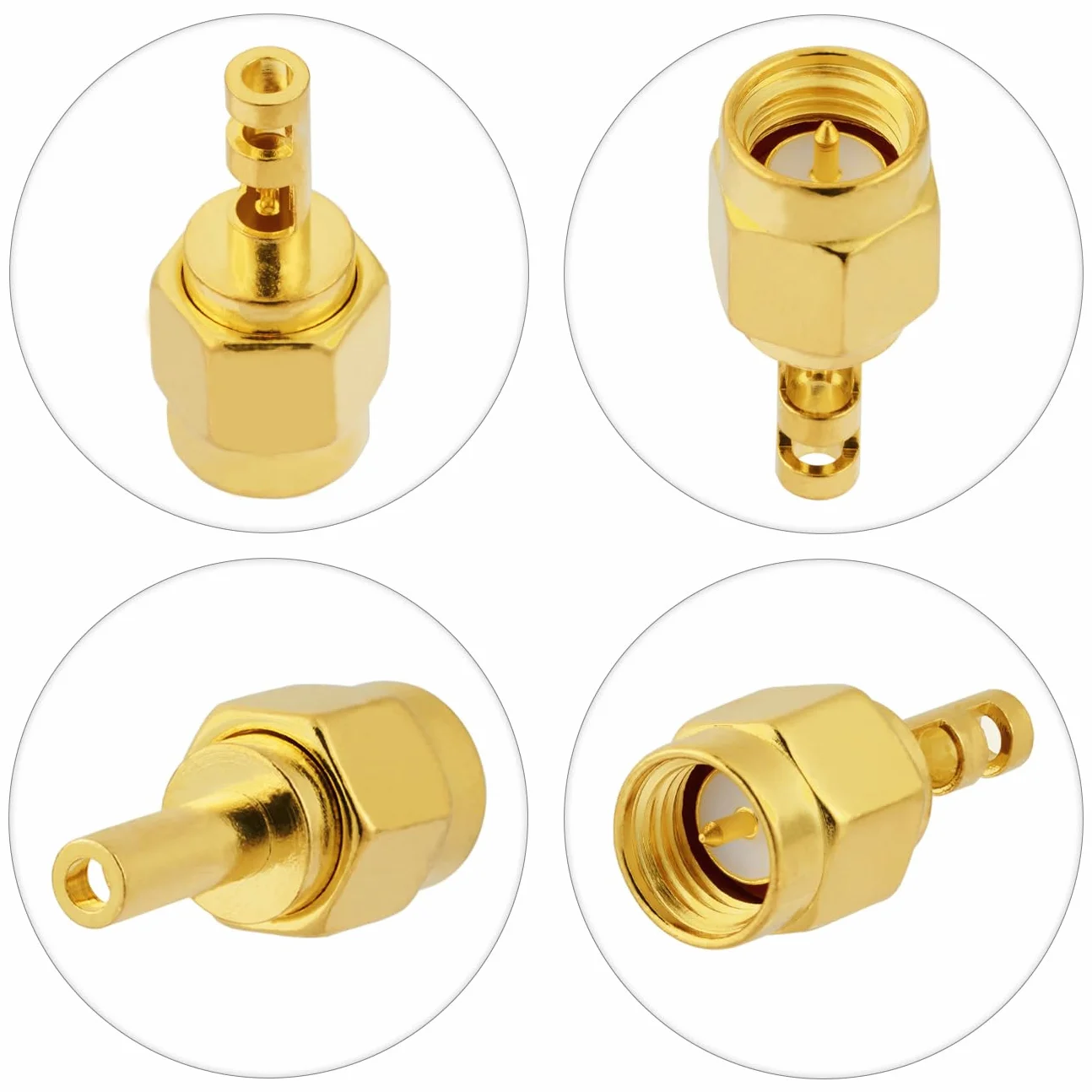 Vecys 10 Sztuk SMA Męskie Złącze 50 Omów Wtyk SMA Lutowane Złącze do Kabla Koncentrycznego RF 1.37mm RG178