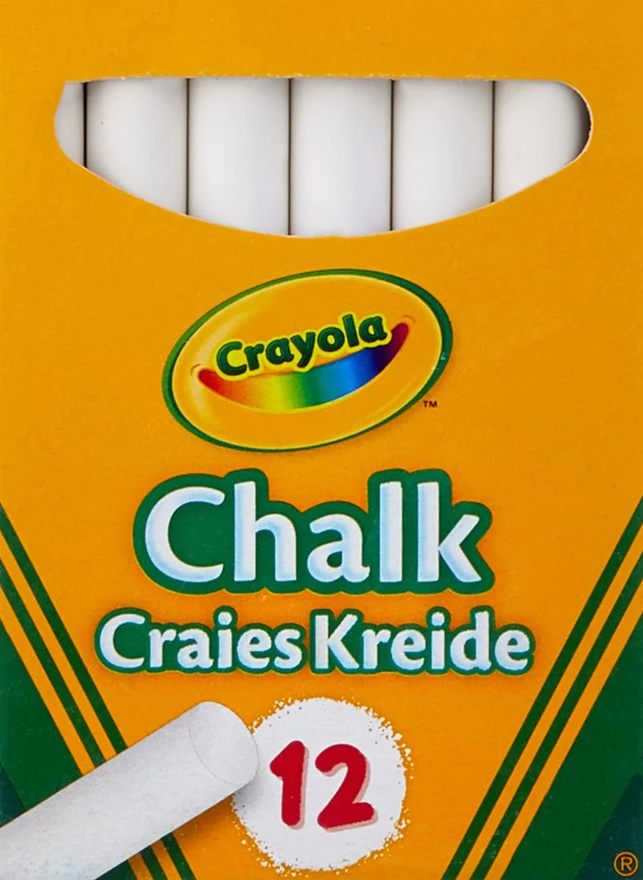 CRAYOLA Biała kreda przeciwpyłowa, biała, 12 sztuk (1 szt.)